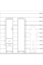 Hyperion Dolap 2 Raflı 2 Çekmeceli Tek Askılı 44x44x221 - S61M072V9B