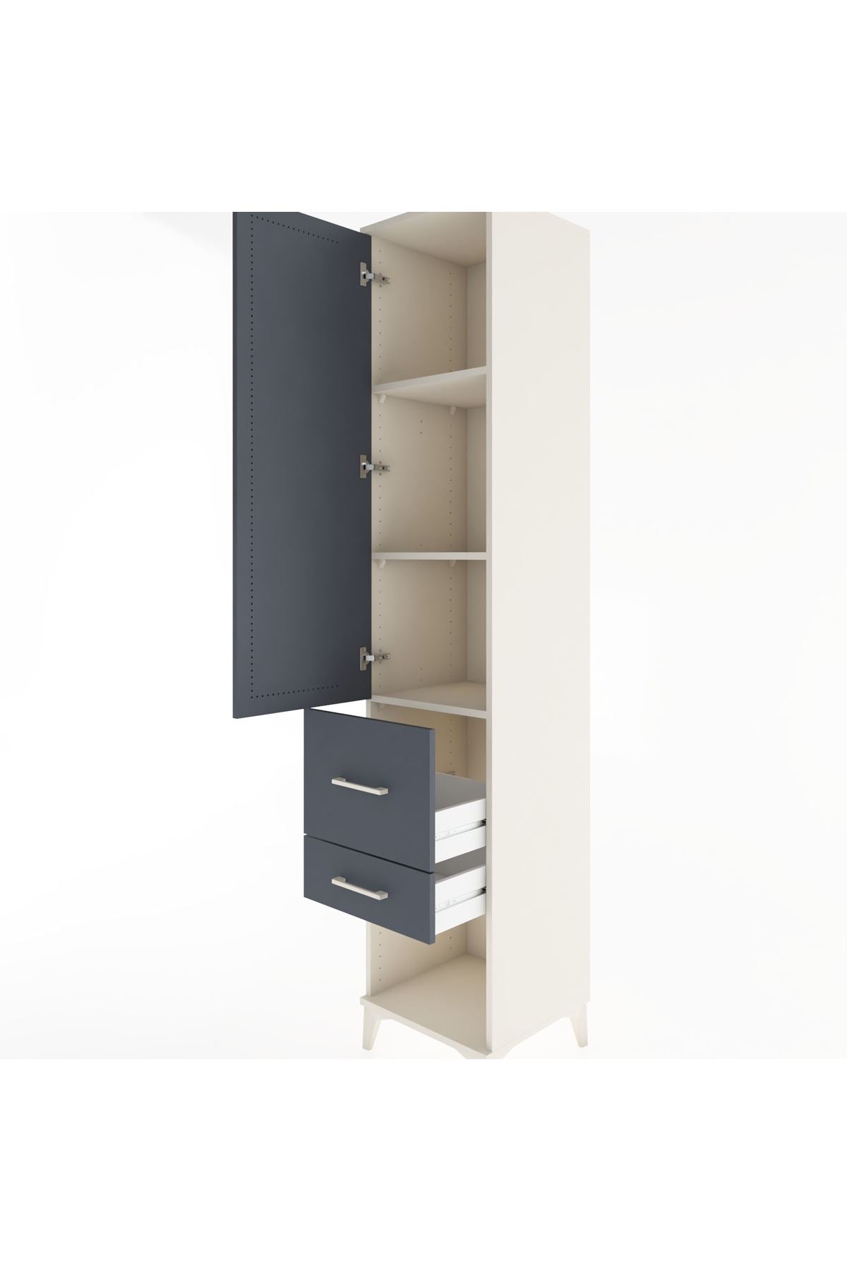 Hyperion Dolap 3 Raflı 2 Çekmeceli Tek Kapaklı 44x44x221 - S61M073V2B