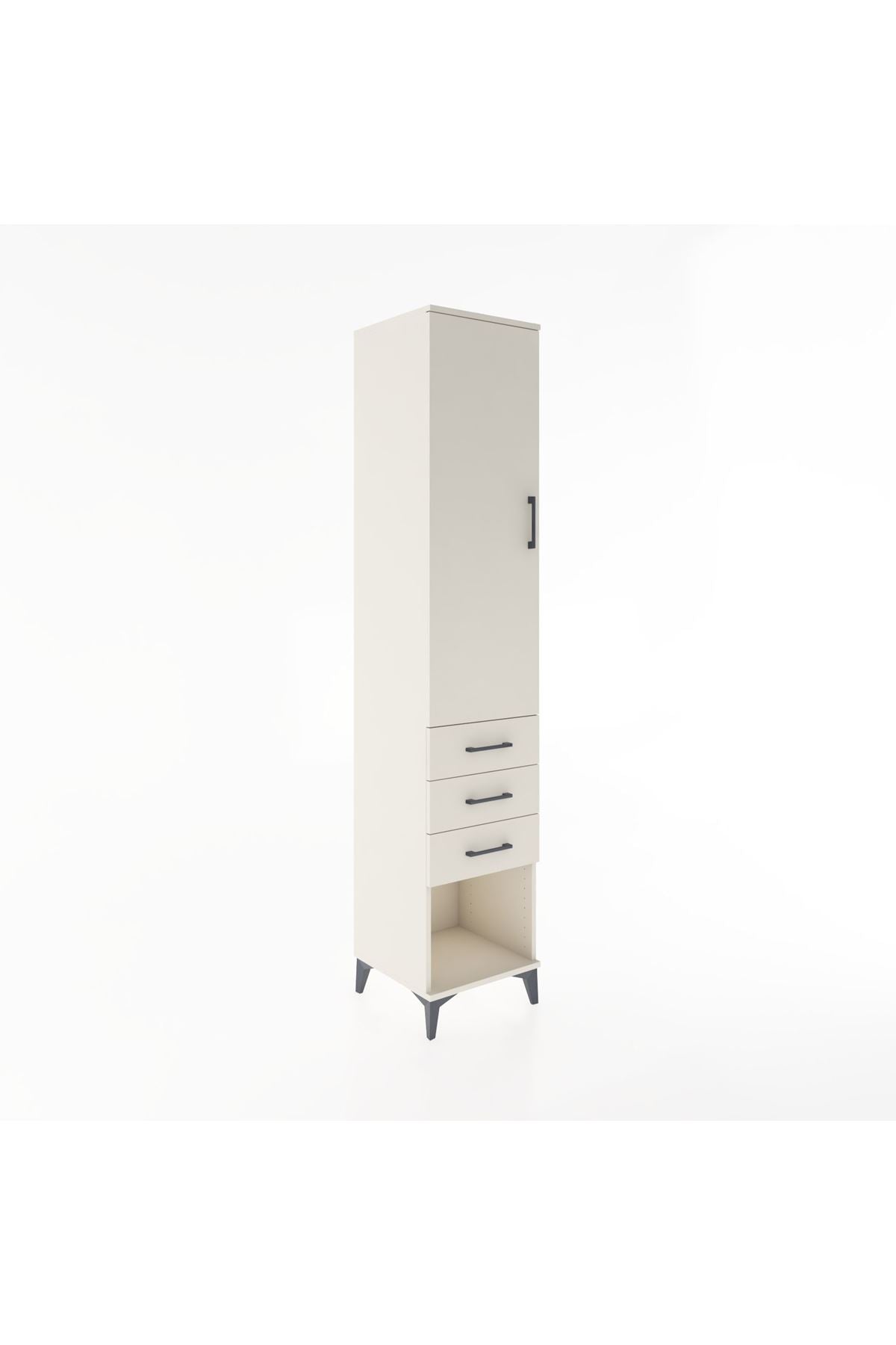 Hyperion Dolap 2 Raflı 3 Çekmeceli Tek Kapaklı 44x44x221 - S61M074V1B