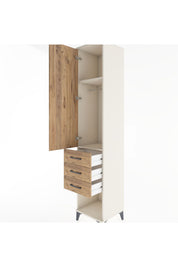 Hyperion Dolap 2 Raflı 3 Çekmeceli Tek Kapaklı 44x44x221 - S61M074V3B