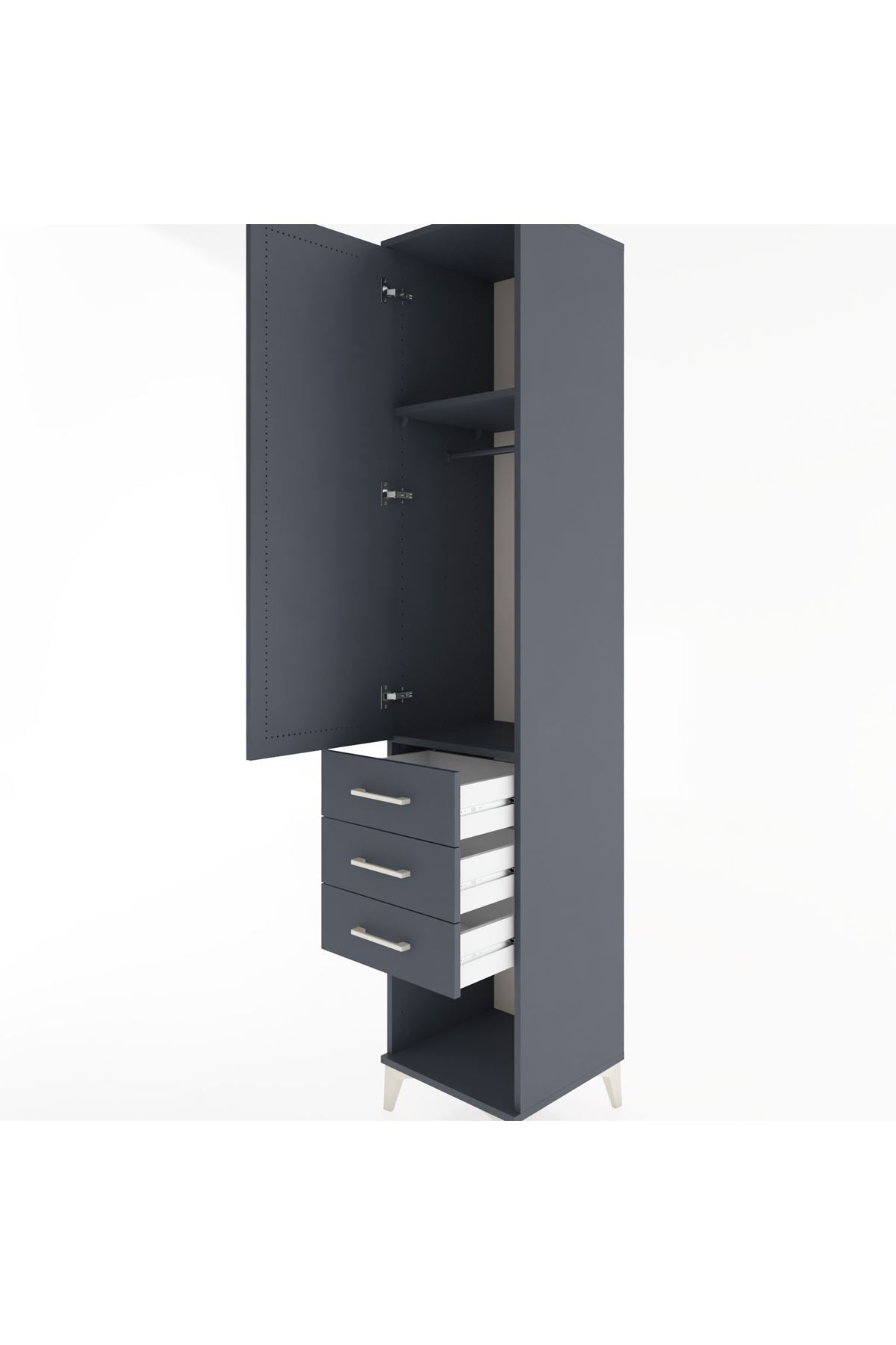 Hyperion Dolap 2 Raflı 3 Çekmeceli Tek Kapaklı 44x44x221 - S61M074V5B