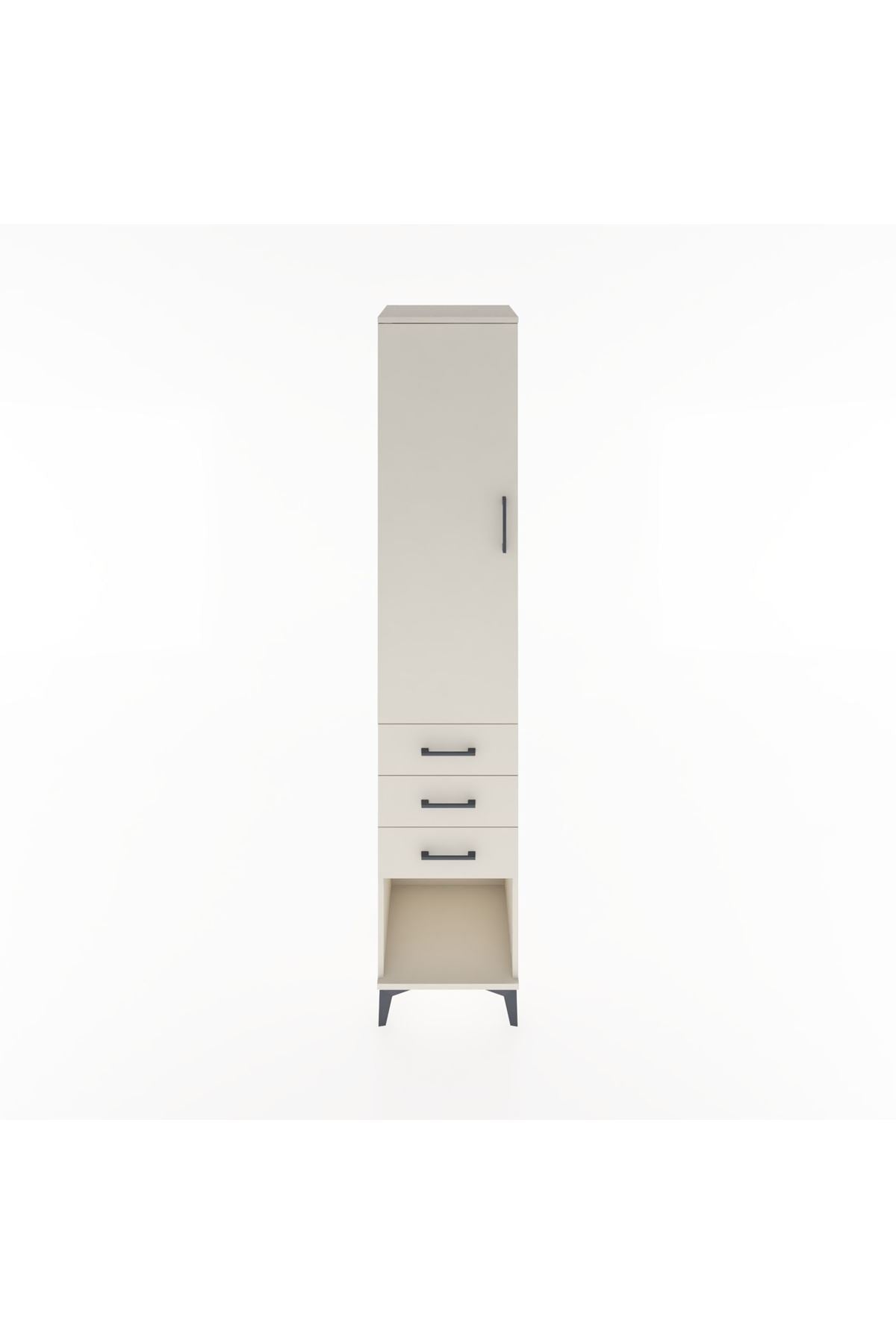 Hyperion Dolap 3 Raflı 3 Çekmeceli Tek Kapaklı 44x44x221 - S61M075V1B