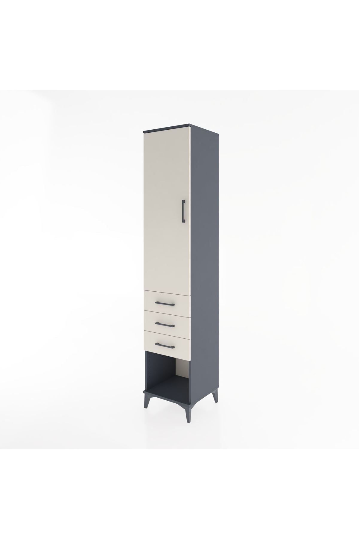 Hyperion Dolap 3 Raflı 3 Çekmeceli Tek Kapaklı 44x44x221 - S61M075V4B