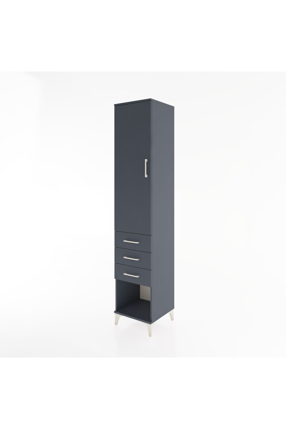 Hyperion Dolap 3 Raflı 3 Çekmeceli Tek Kapaklı 44x44x221 - S61M075V5B