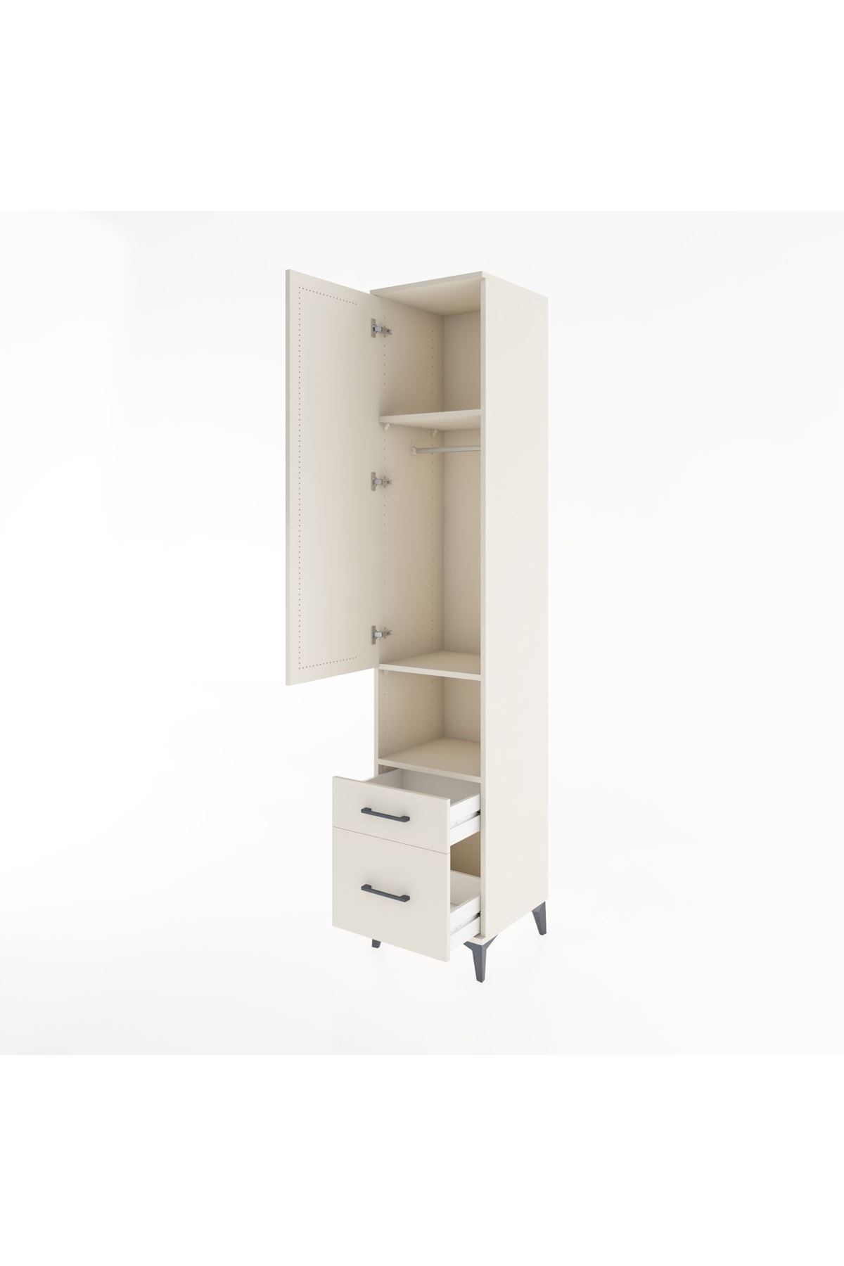 Hyperion Dolap 3 Raflı 2 Çekmeceli Tek Askılı 44x44x221 - S61M078V1B