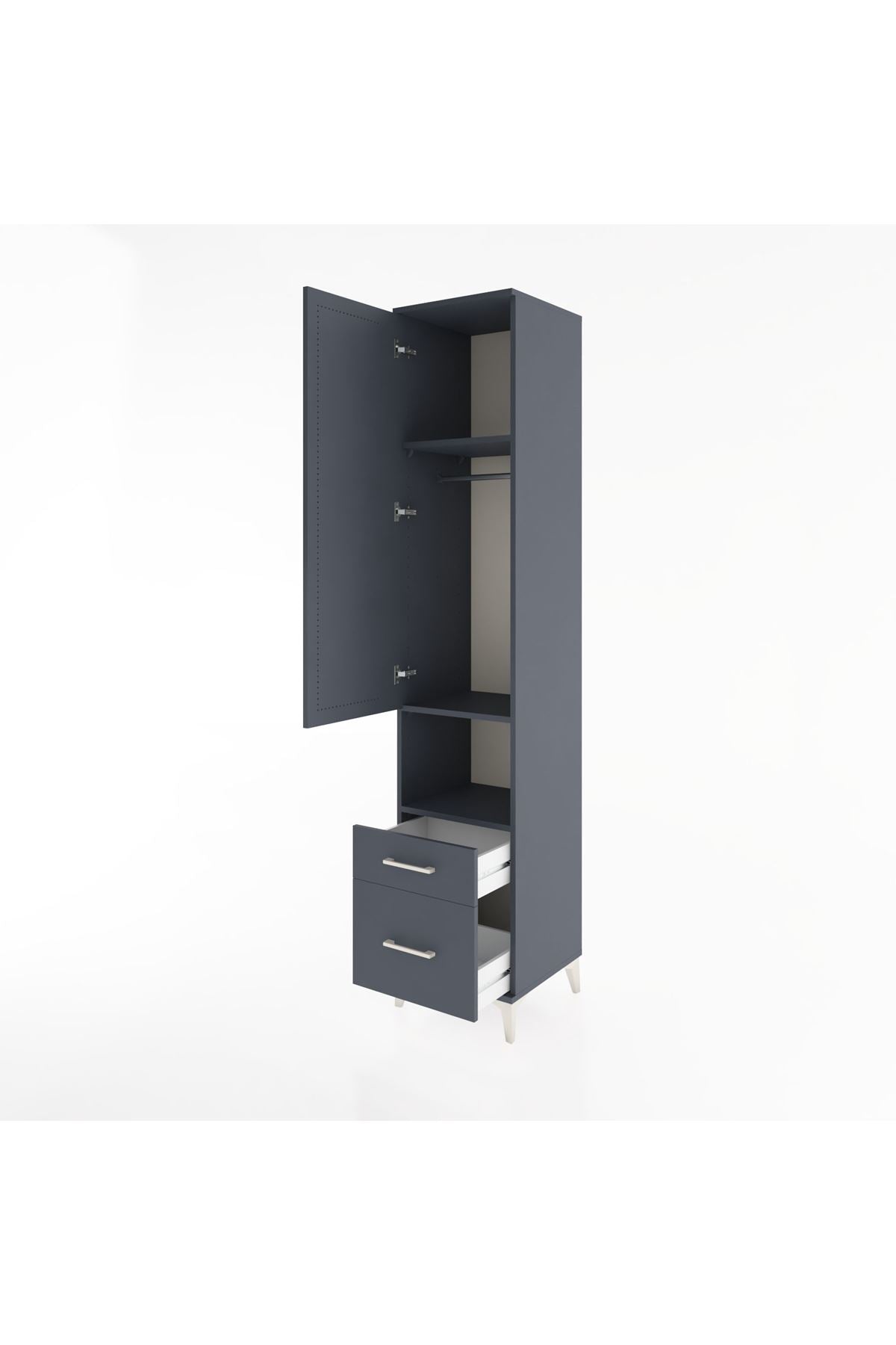 Hyperion Dolap 3 Raflı 2 Çekmeceli Tek Askılı 44x44x221 - S61M078V5B