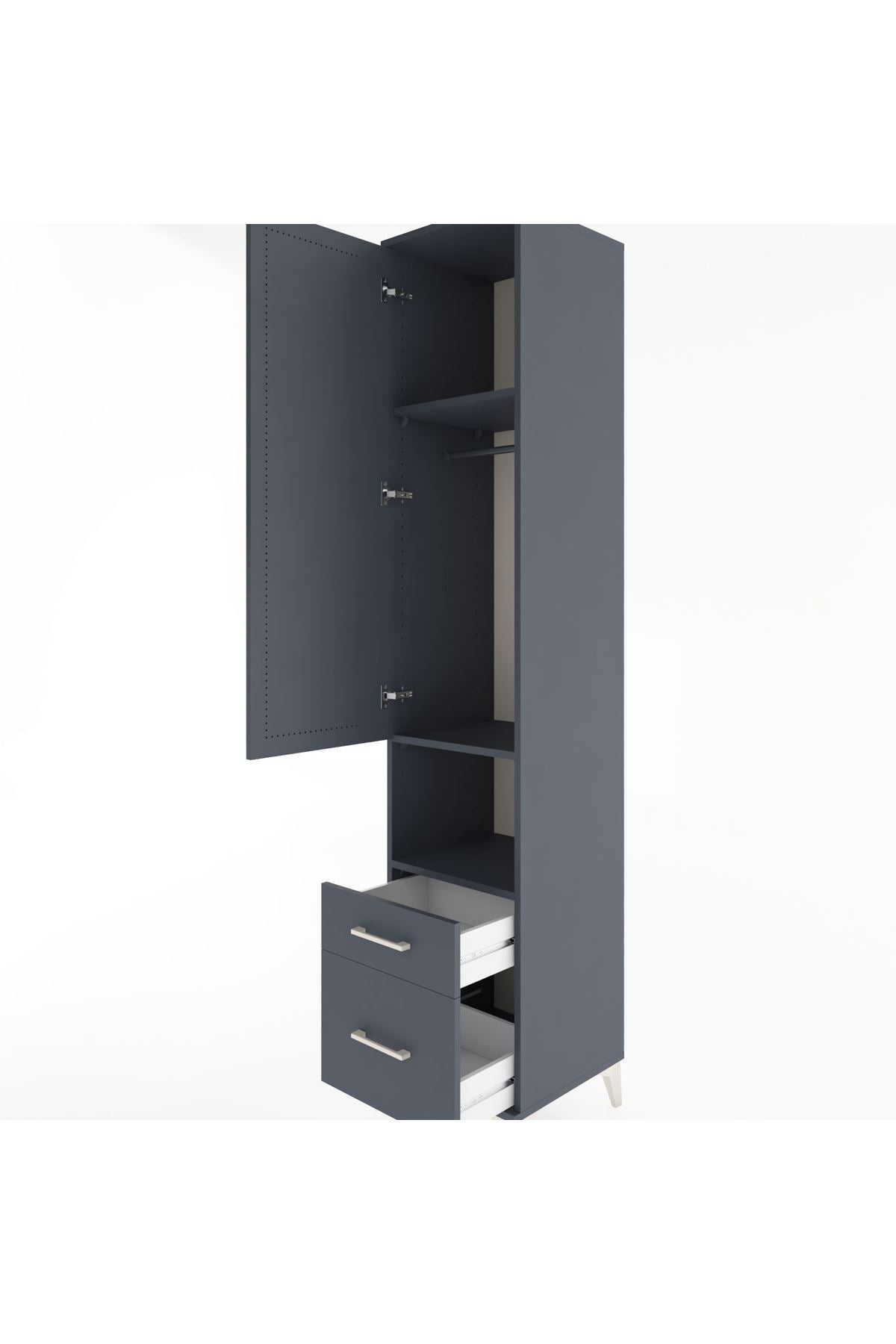 Hyperion Dolap 3 Raflı 2 Çekmeceli Tek Askılı 44x44x221 - S61M078V5B