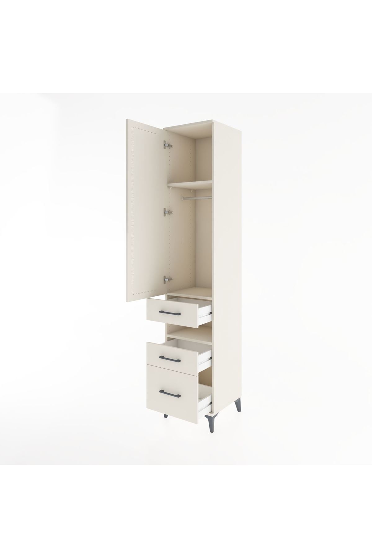 Hyperion Dolap 3 Raflı 3 Çekmeceli Tek Askılı 44x44x221 - S61M080V1B