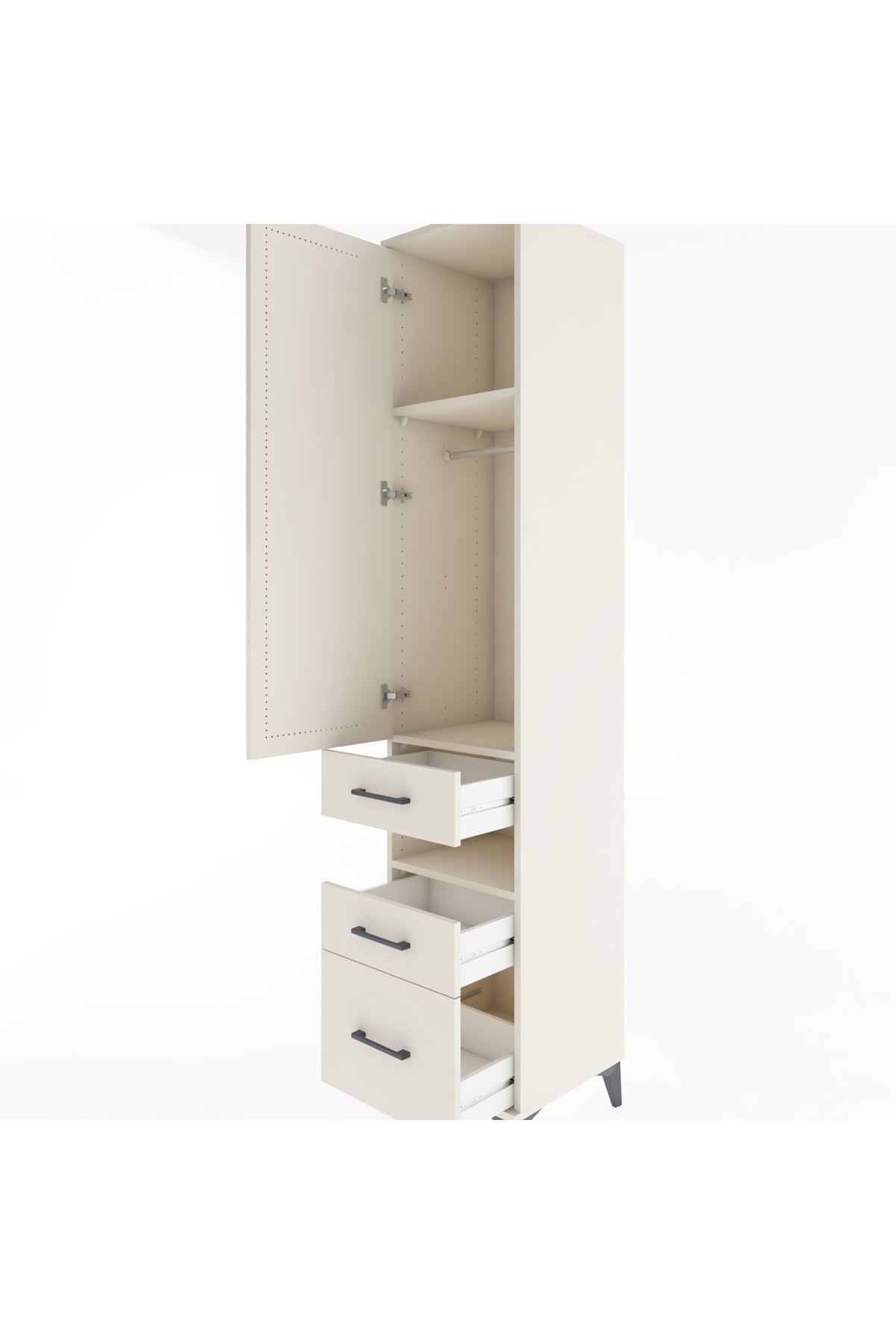 Hyperion Dolap 3 Raflı 3 Çekmeceli Tek Askılı 44x44x221 - S61M080V1B