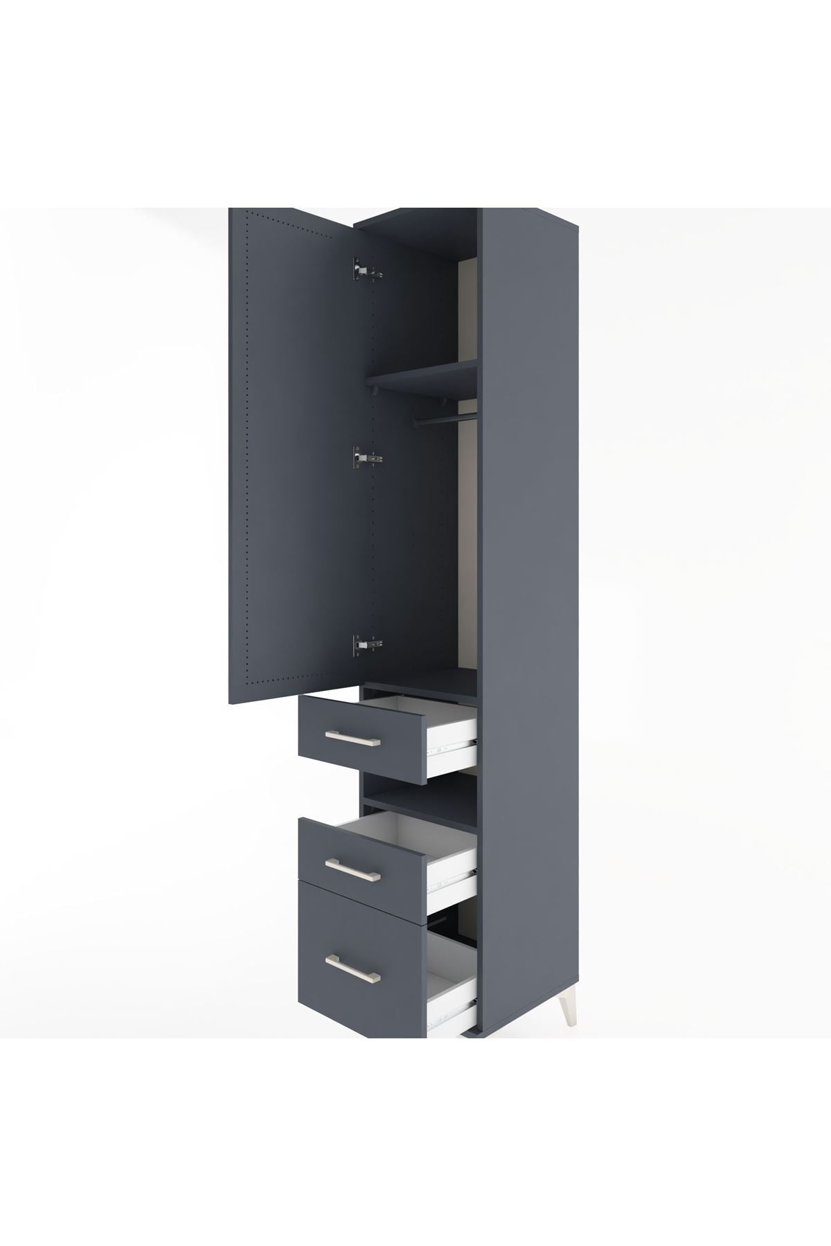 Hyperion Dolap 3 Raflı 3 Çekmeceli Tek Askılı 44x44x221 - S61M080V5B