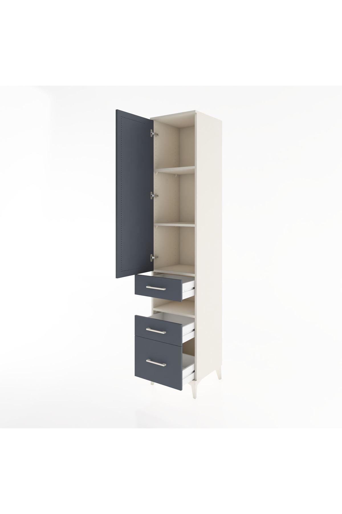 Hyperion Dolap 4 Raflı 3 Çekmeceli Tek Kapaklı 44x44x221 - S61M081V2B