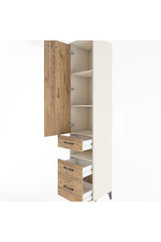 Hyperion Dolap 4 Raflı 3 Çekmeceli Tek Kapaklı 44x44x221 - S61M081V3B