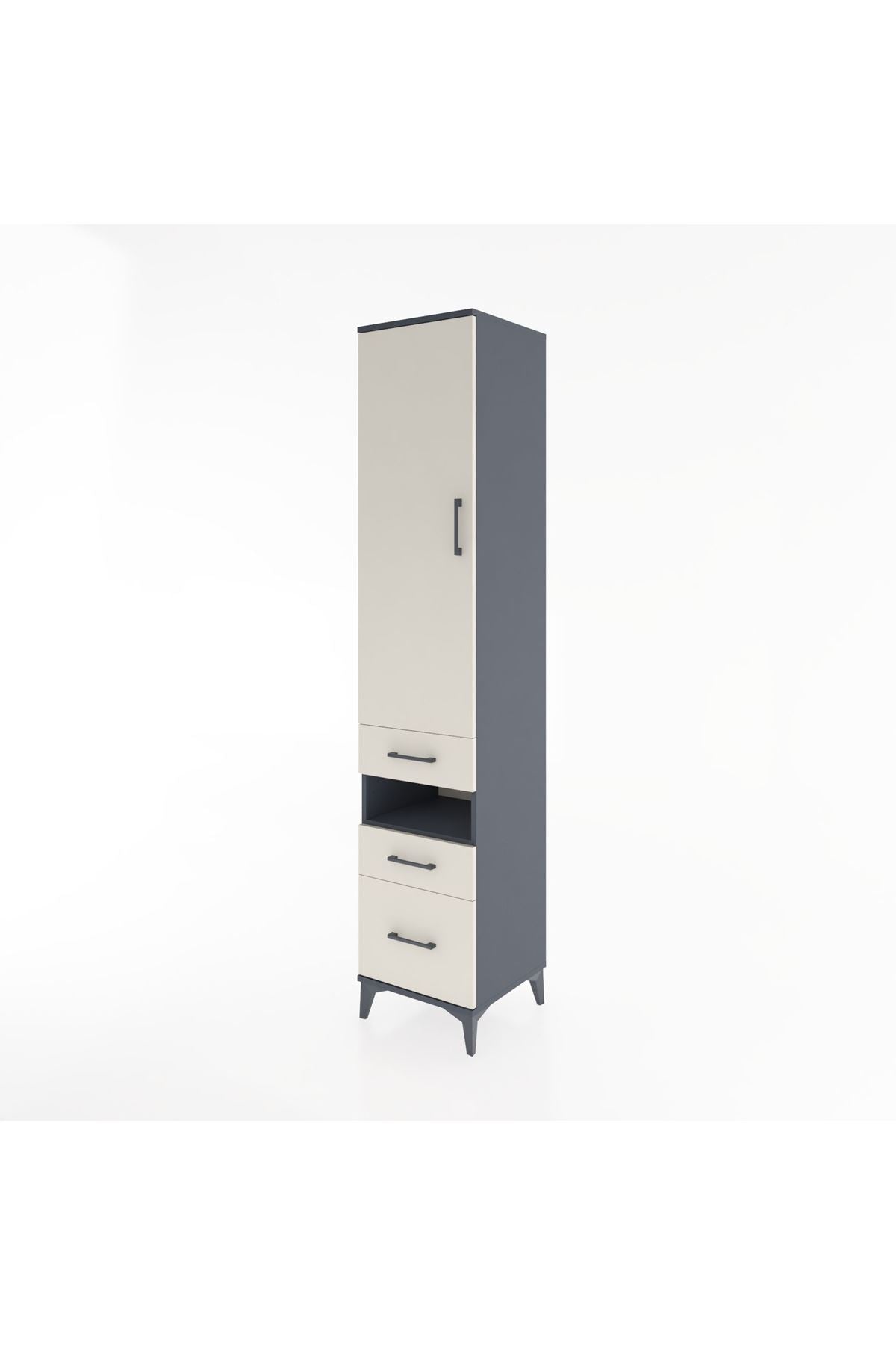 Hyperion Dolap 4 Raflı 3 Çekmeceli Tek Kapaklı 44x44x221 - S61M081V4B