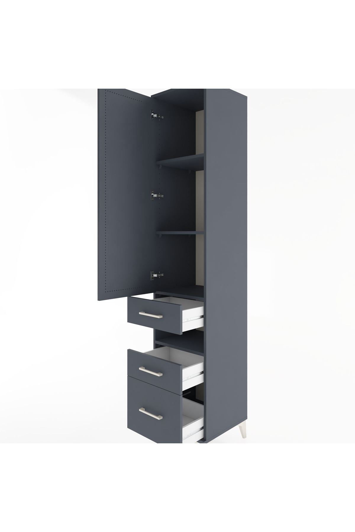 Hyperion Dolap 4 Raflı 3 Çekmeceli Tek Kapaklı 44x44x221 - S61M081V5B