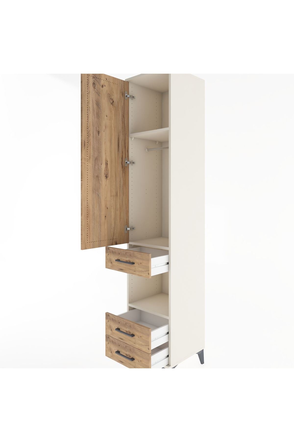 Hyperion Dolap 3 Raflı 3 Çekmeceli Tek Askılı 44x44x221 - S61M082V3B