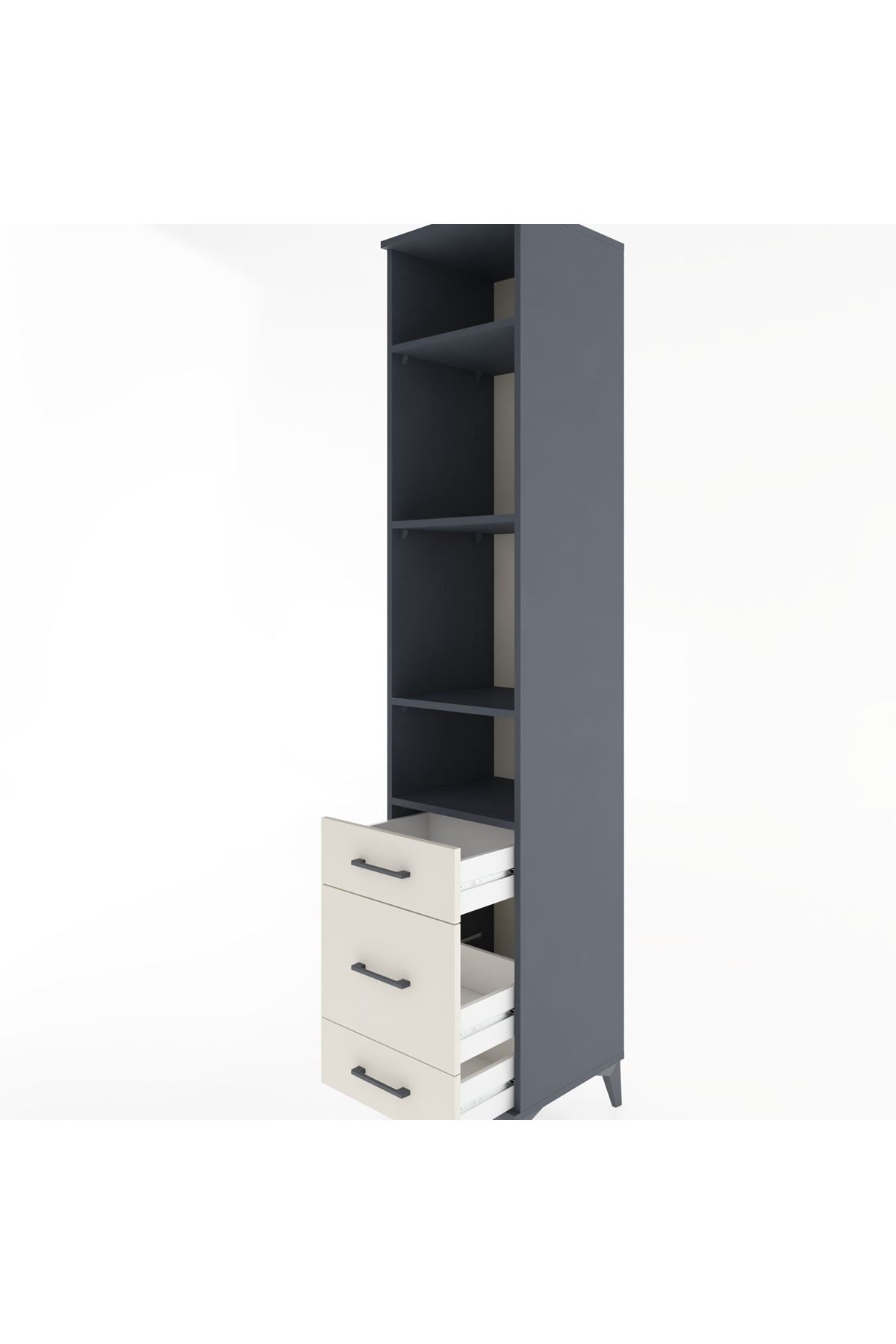 Hyperion Dolap 4 Raflı 3 Çekmeceli 44x44x221 - S61M083V4B