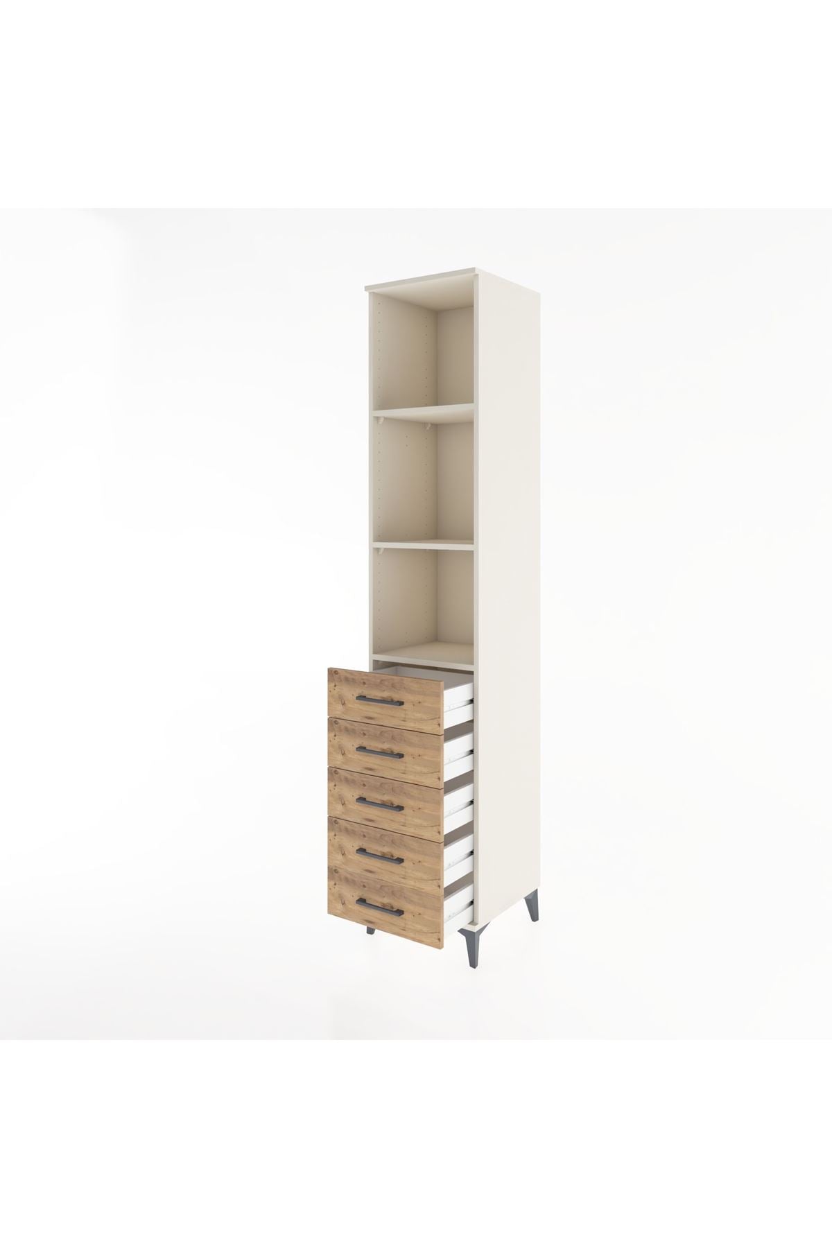 Hyperion Dolap 3 Raflı 5 Çekmeceli 44x44x221 - S61M086V3B