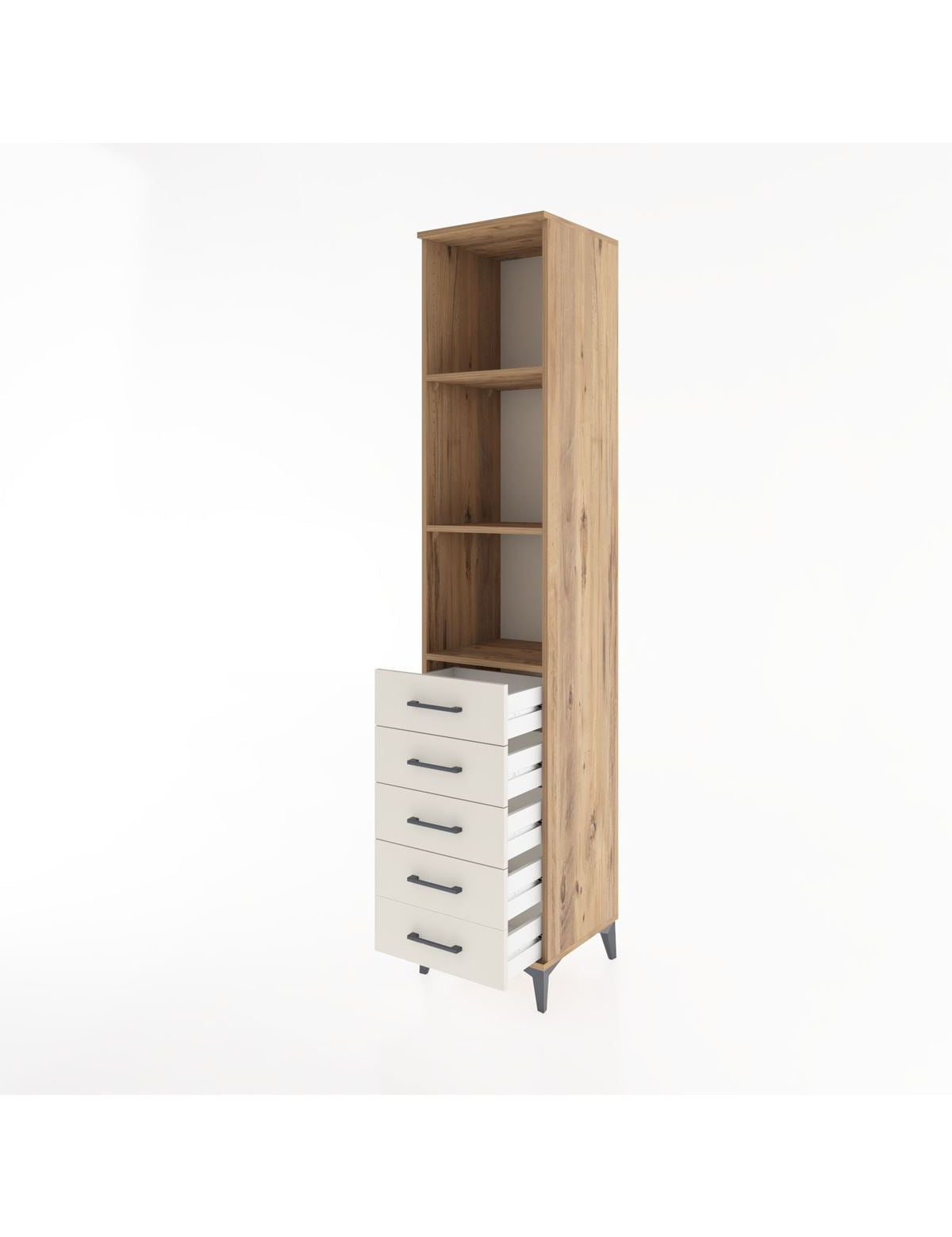 Hyperion Dolap 3 Raflı 5 Çekmeceli 44x44x221 - S61M086V7B