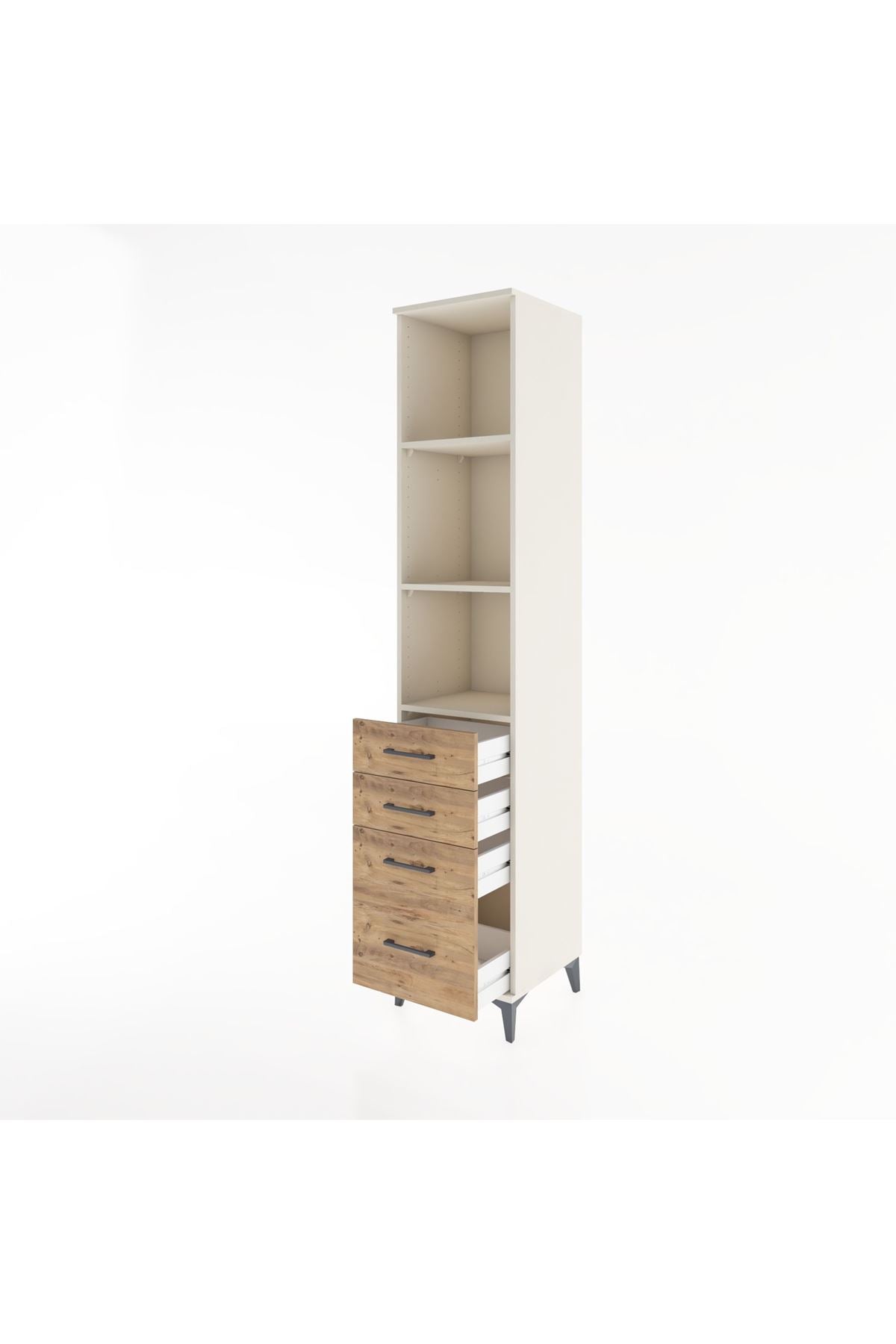 Hyperion Dolap 3 Raflı 4 Çekmeceli 44x44x221 - S61M087V3B