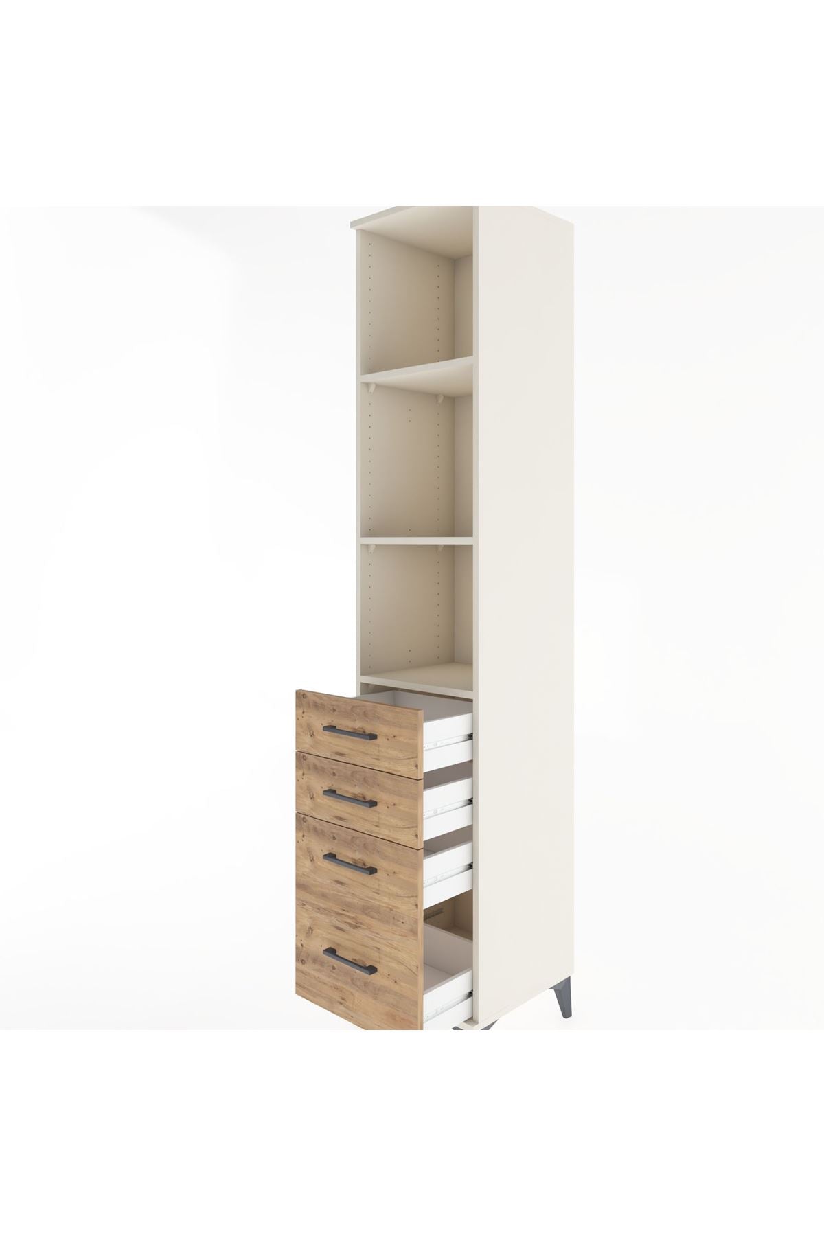 Hyperion Dolap 3 Raflı 4 Çekmeceli 44x44x221 - S61M087V3B