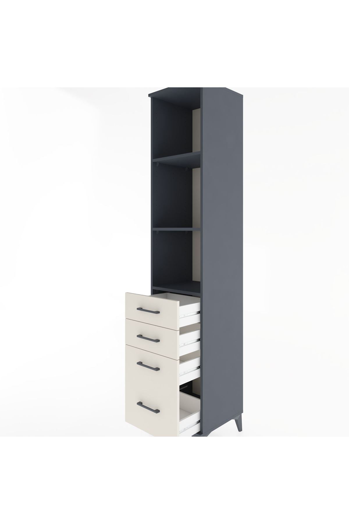 Hyperion Dolap 3 Raflı 4 Çekmeceli 44x44x221 - S61M087V4B