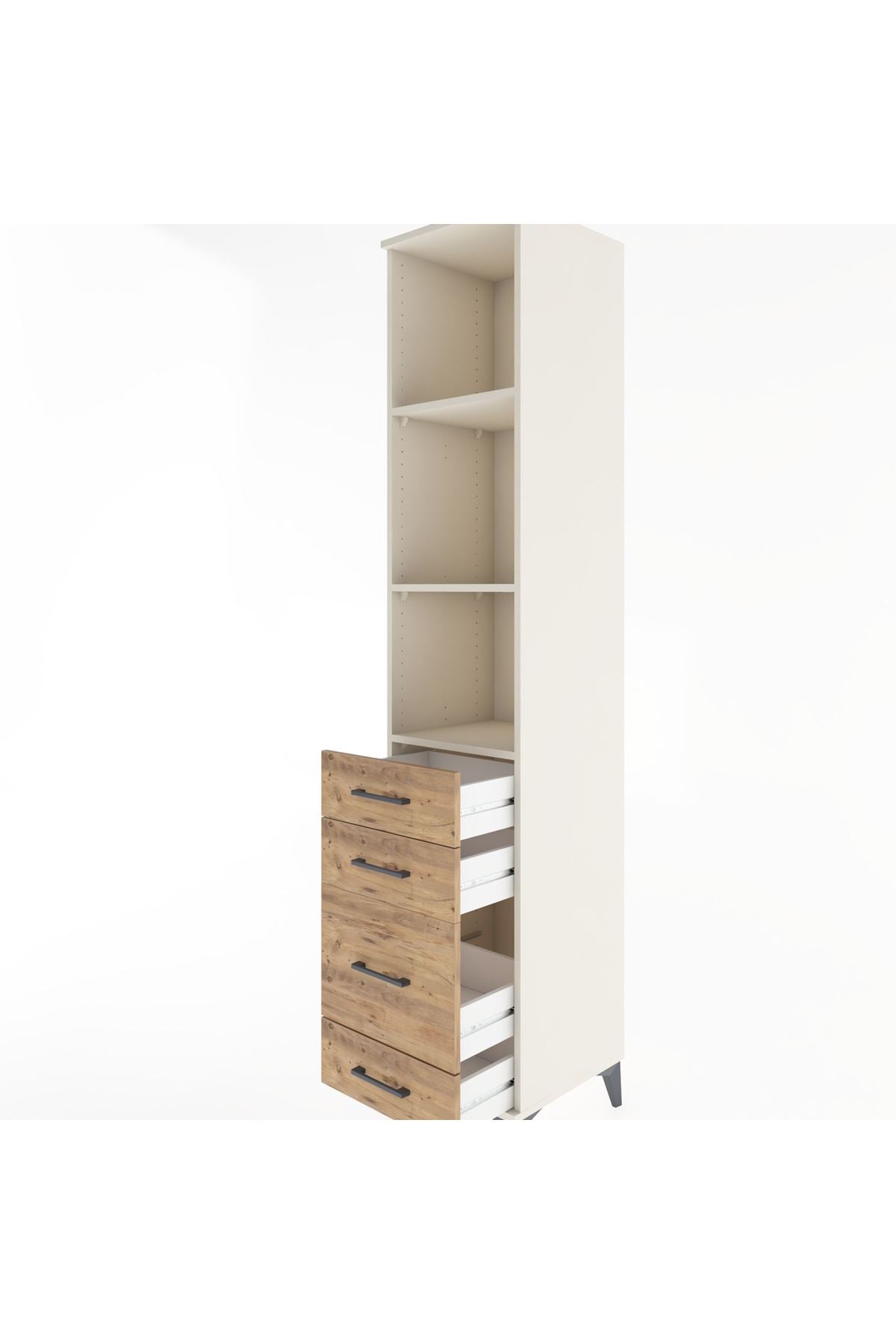 Hyperion Dolap 3 Raflı 4 Çekmeceli 44x44x221 - S61M088V3B