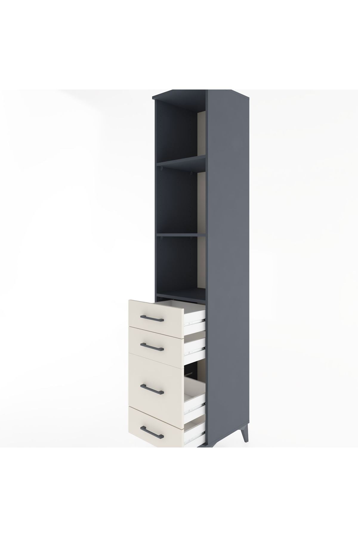 Hyperion Dolap 3 Raflı 4 Çekmeceli 44x44x221 - S61M088V4B