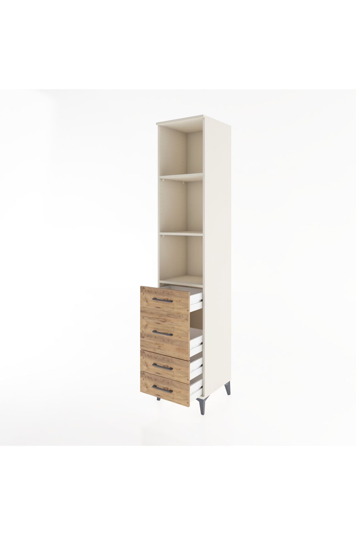 Hyperion Dolap 3 Raflı 4 Çekmeceli 44x44x221 - S61M089V3B