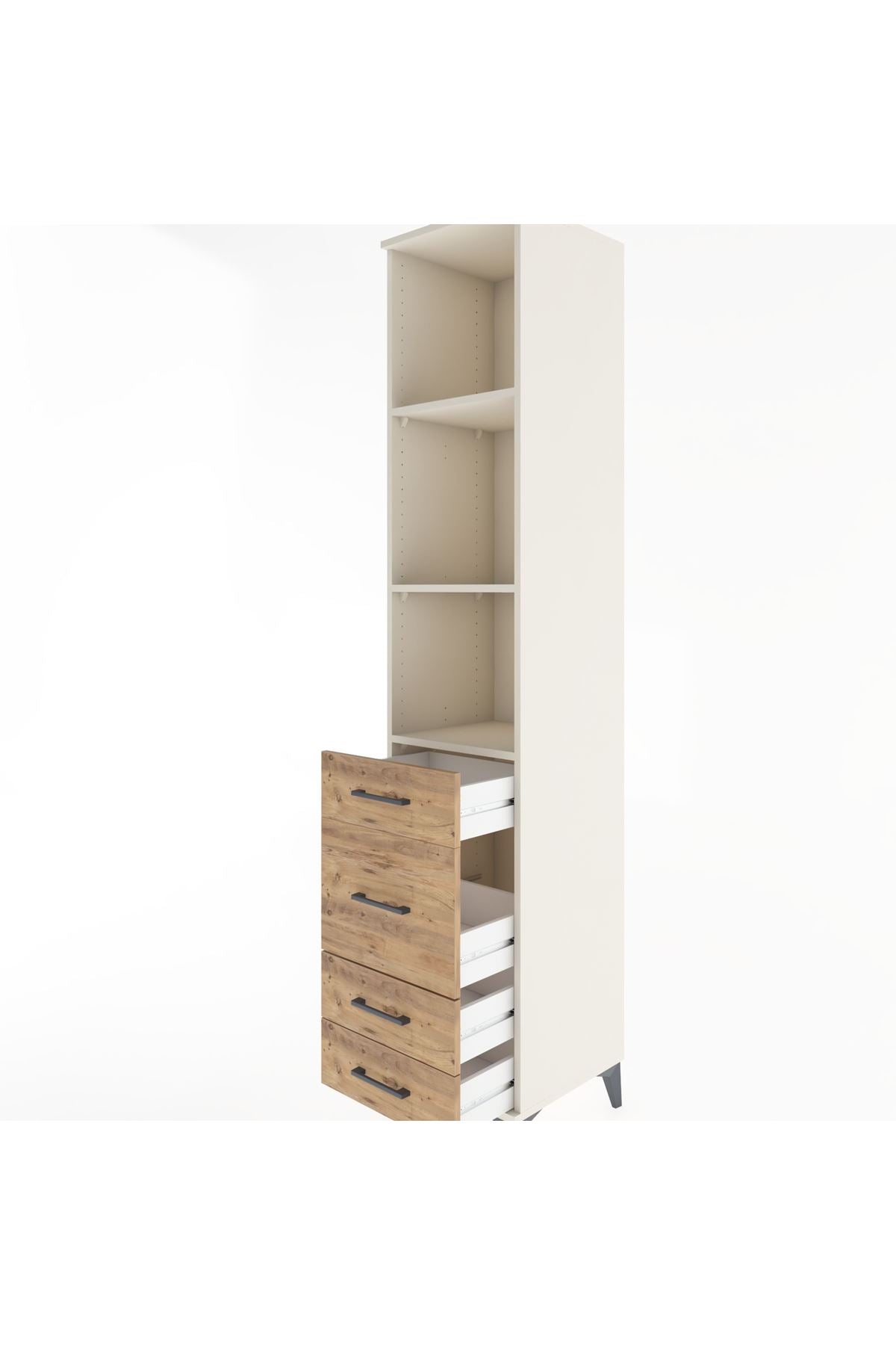 Hyperion Dolap 3 Raflı 4 Çekmeceli 44x44x221 - S61M089V3B
