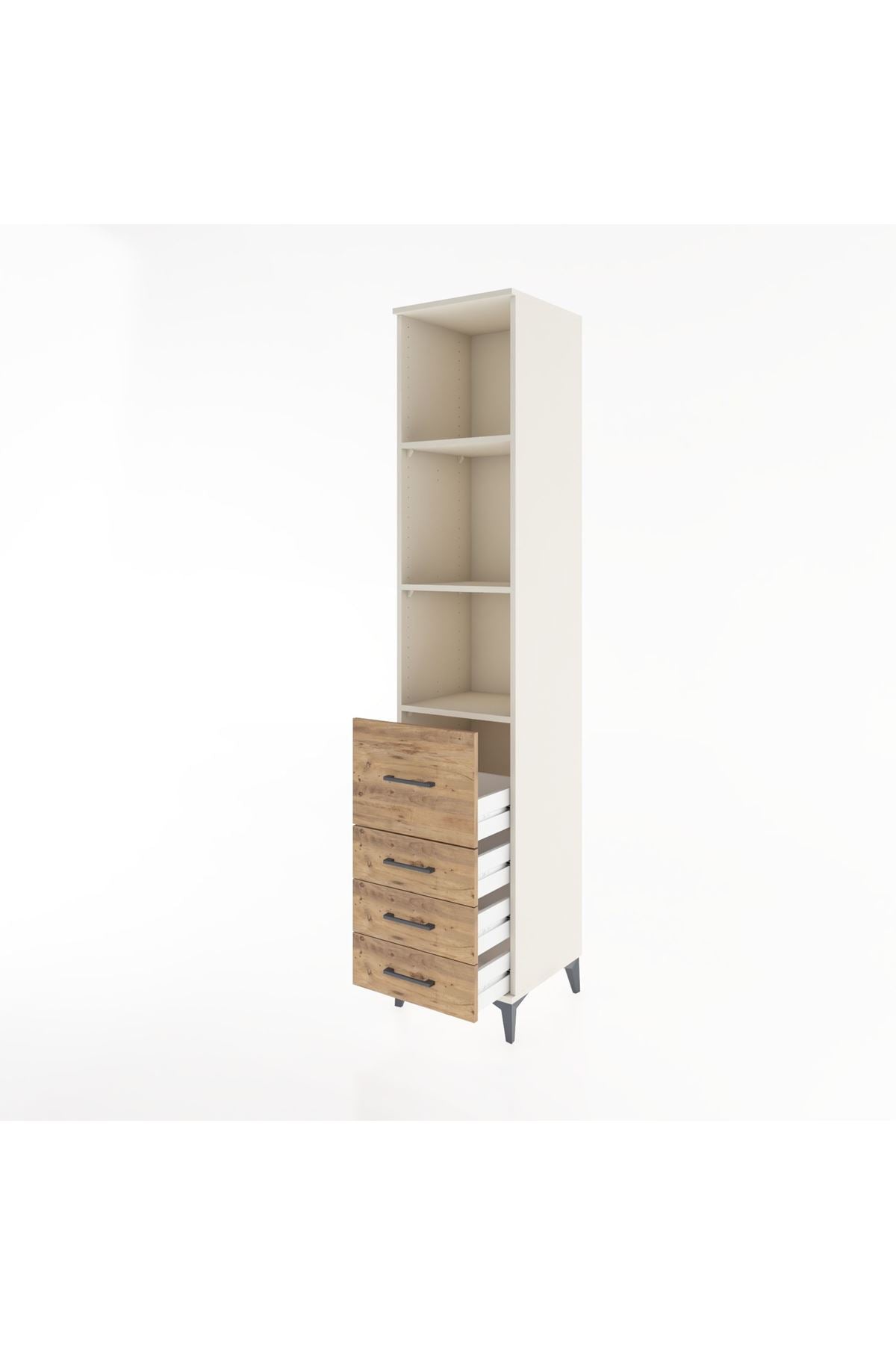 Hyperion Dolap 3 Raflı 4 Çekmeceli 44x44x221 - S61M090V3B
