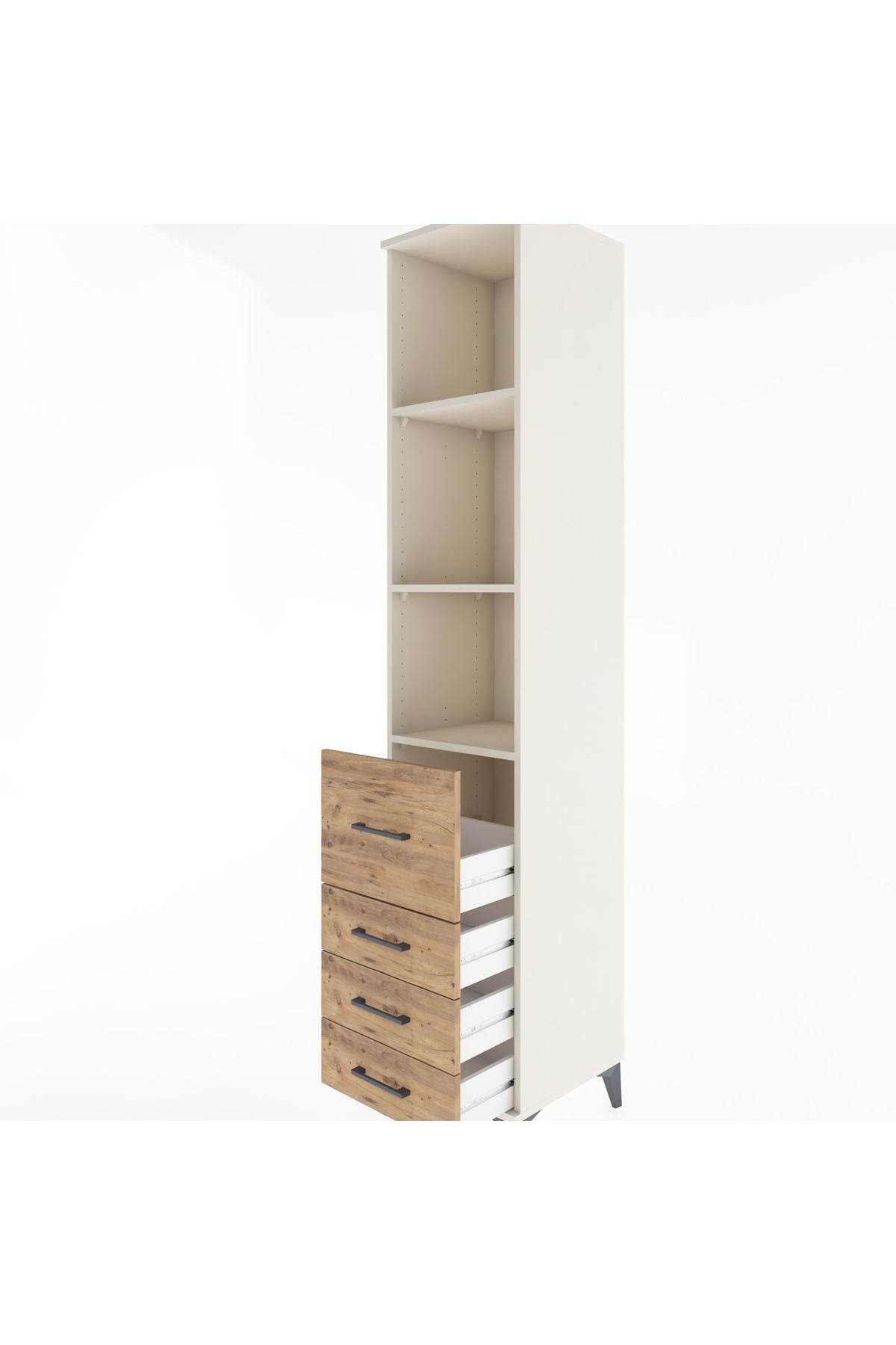 Hyperion Dolap 3 Raflı 4 Çekmeceli 44x44x221 - S61M090V3B