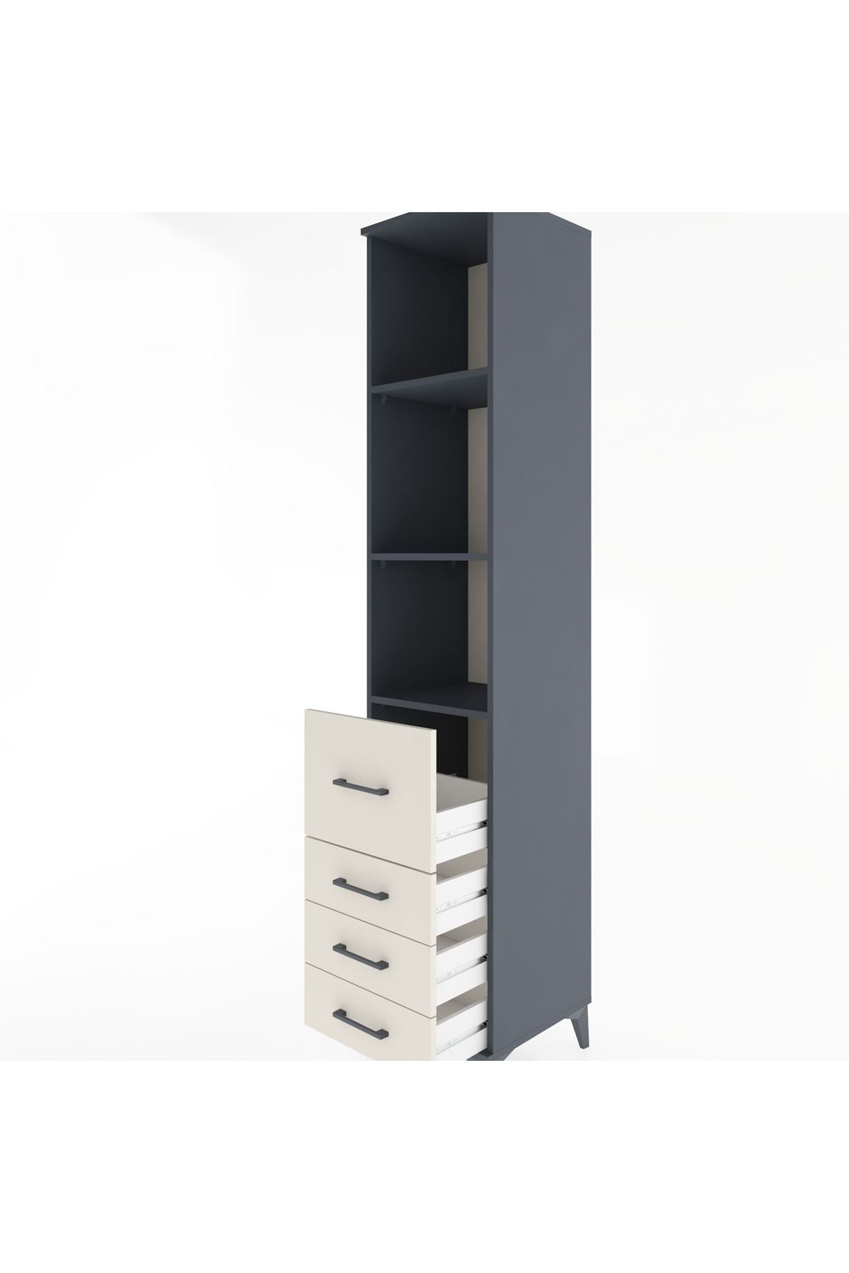 Hyperion Dolap 3 Raflı 4 Çekmeceli 44x44x221 - S61M090V4B
