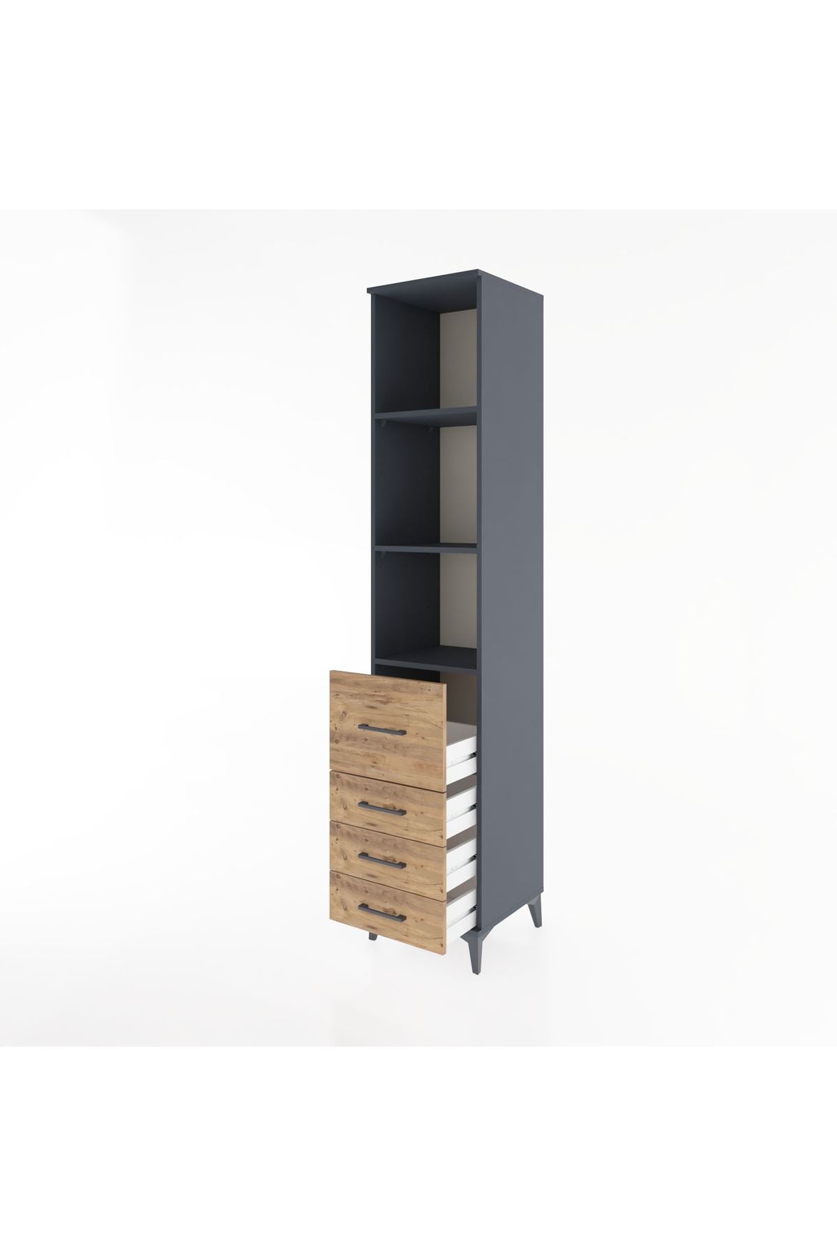 Hyperion Dolap 3 Raflı 4 Çekmeceli 44x44x221 - S61M090V6B