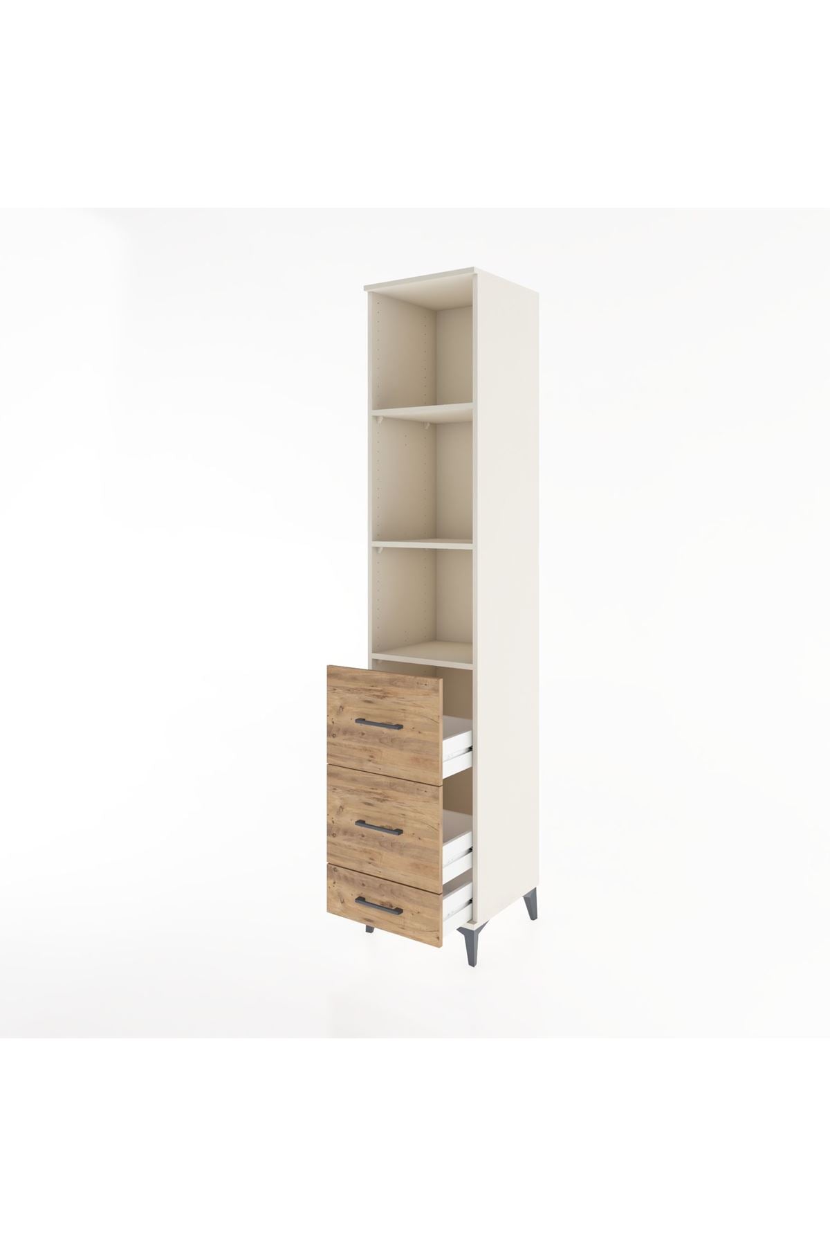 Hyperion Dolap 3 Raflı 3 Çekmeceli 44x44x221 - S61M091V3B