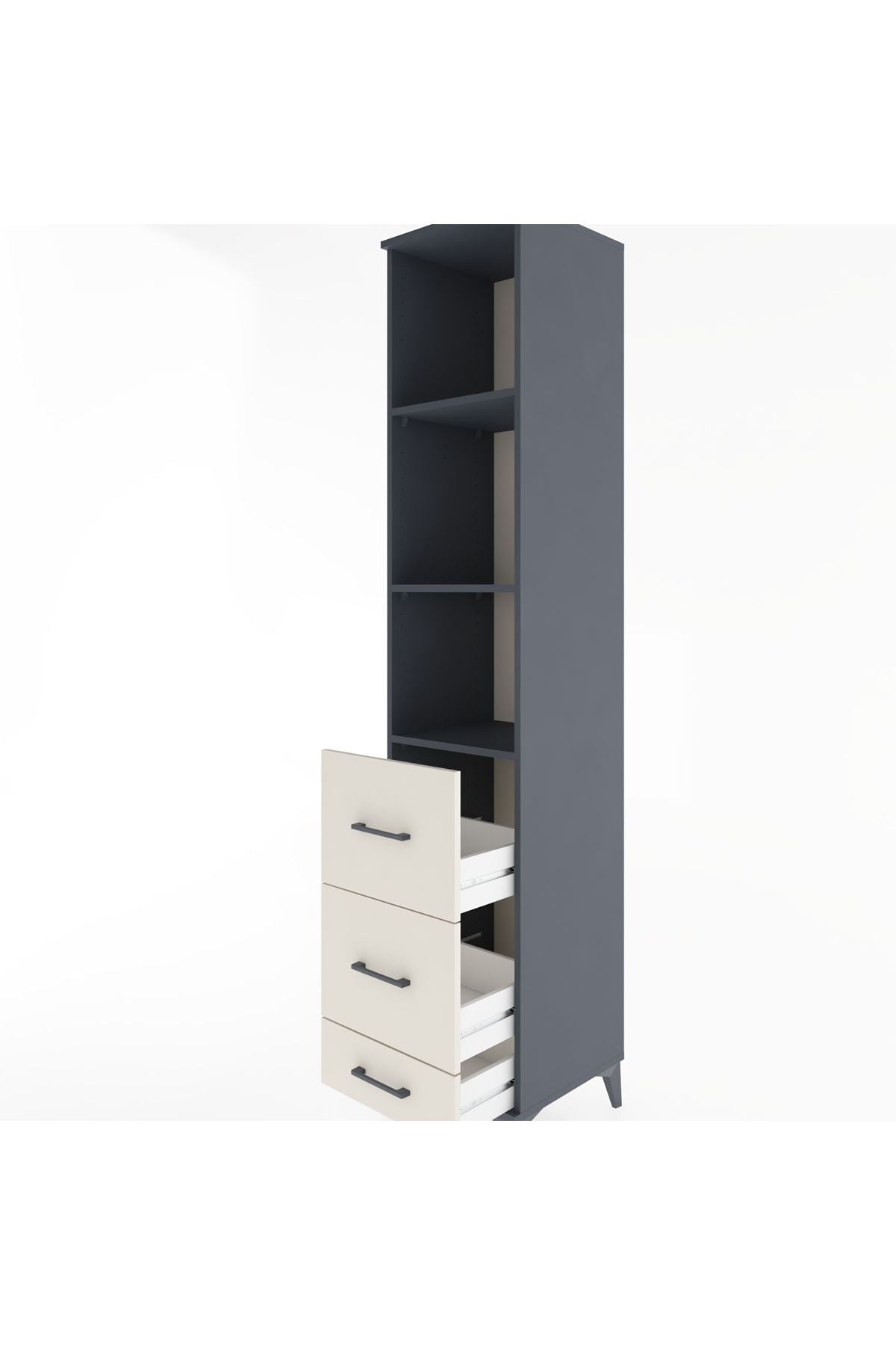 Hyperion Dolap 3 Raflı 3 Çekmeceli 44x44x221 - S61M091V4B