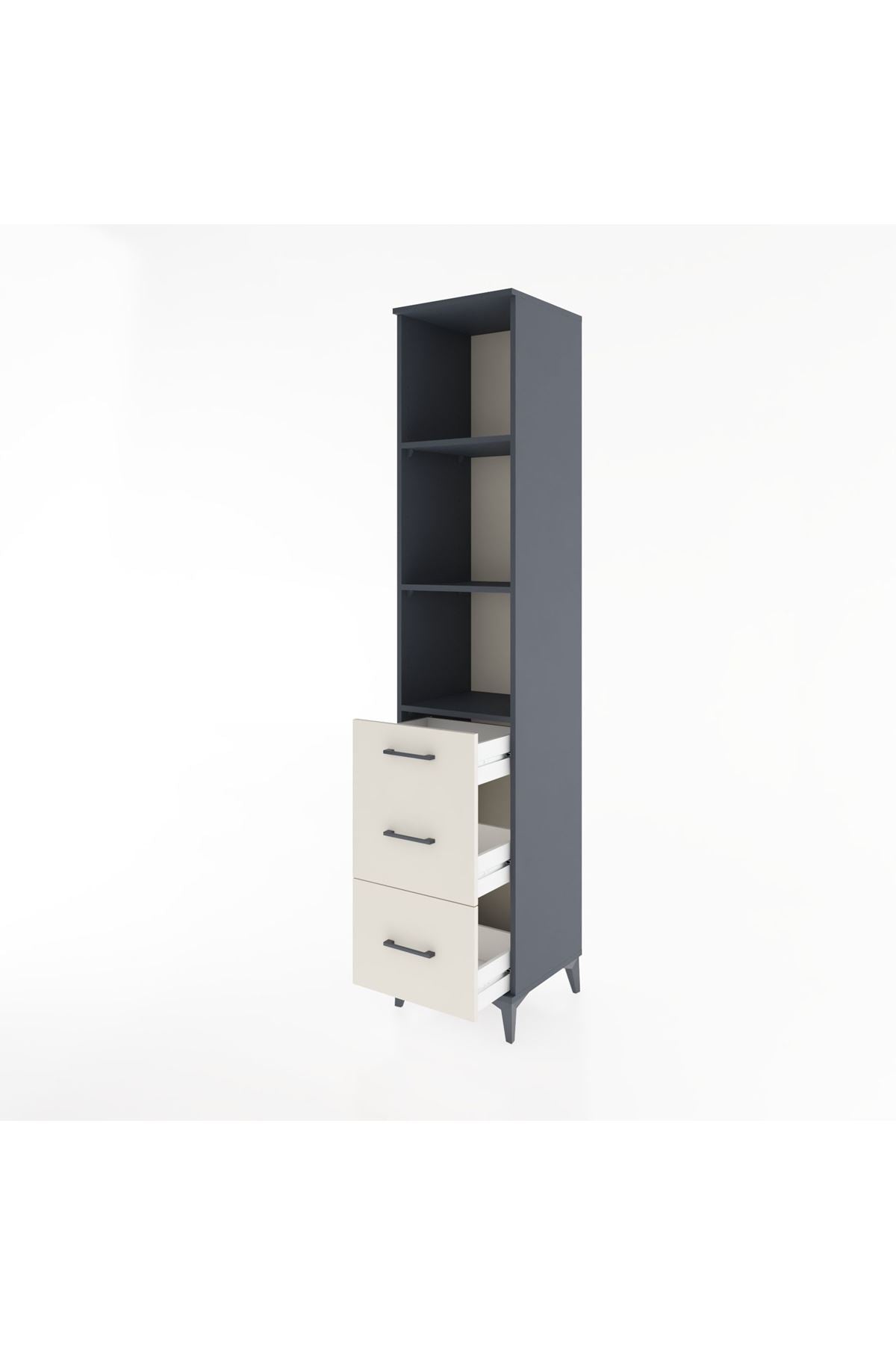 Hyperion Dolap 3 Raflı 3 Çekmeceli 44x44x221 - S61M093V4B