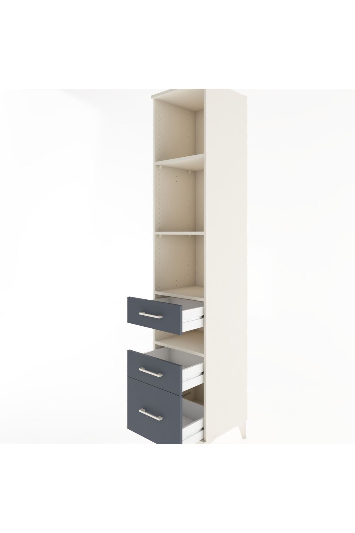 Hyperion Dolap 4 Raflı 3 Çekmeceli 44x44x221 - S61M099V2B