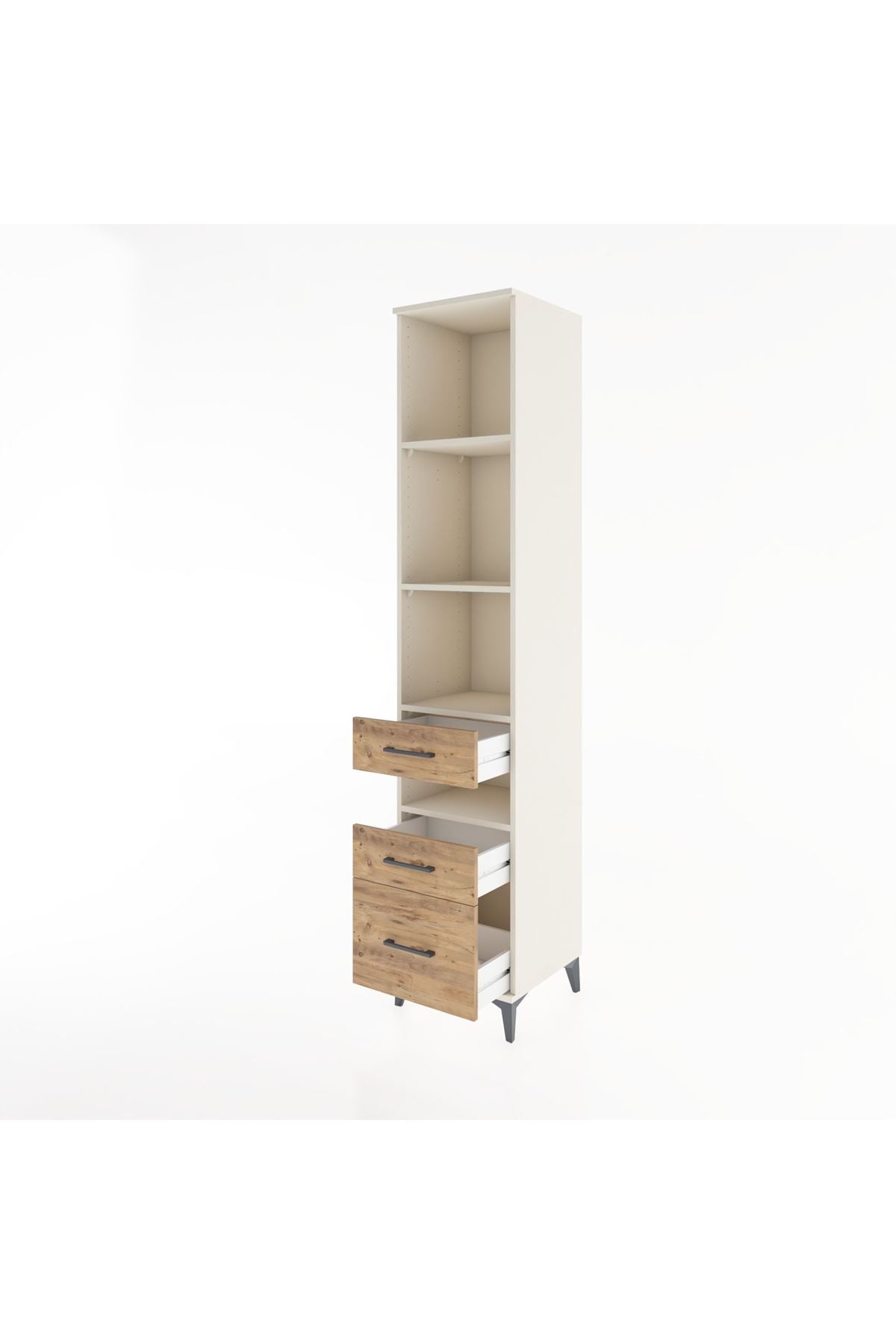 Hyperion Dolap 4 Raflı 3 Çekmeceli 44x44x221 - S61M099V3B