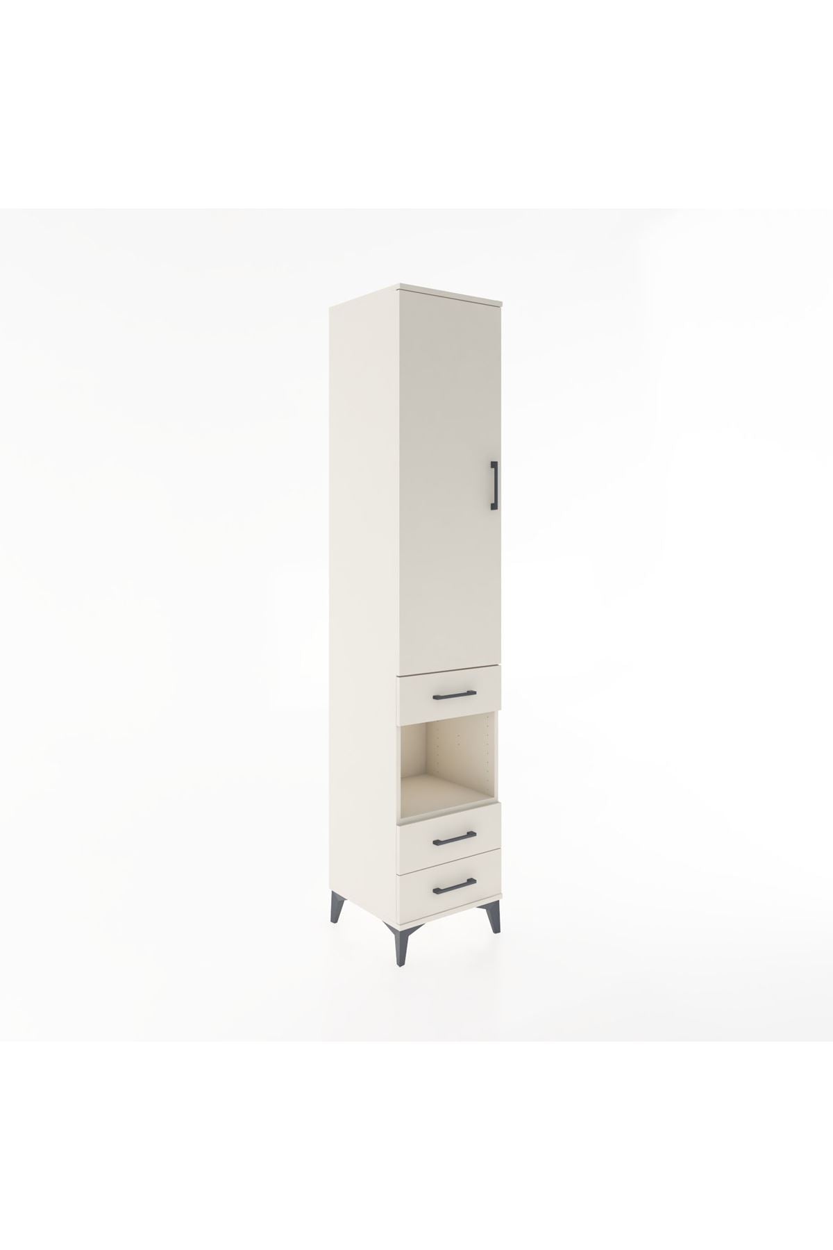 Hyperion Dolap 4 Raflı 3 Çekmeceli Tek Kapaklı 44x44x221 - S61M101V1B