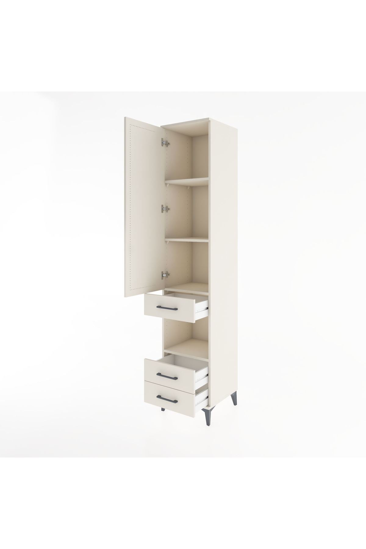 Hyperion Dolap 4 Raflı 3 Çekmeceli Tek Kapaklı 44x44x221 - S61M101V1B
