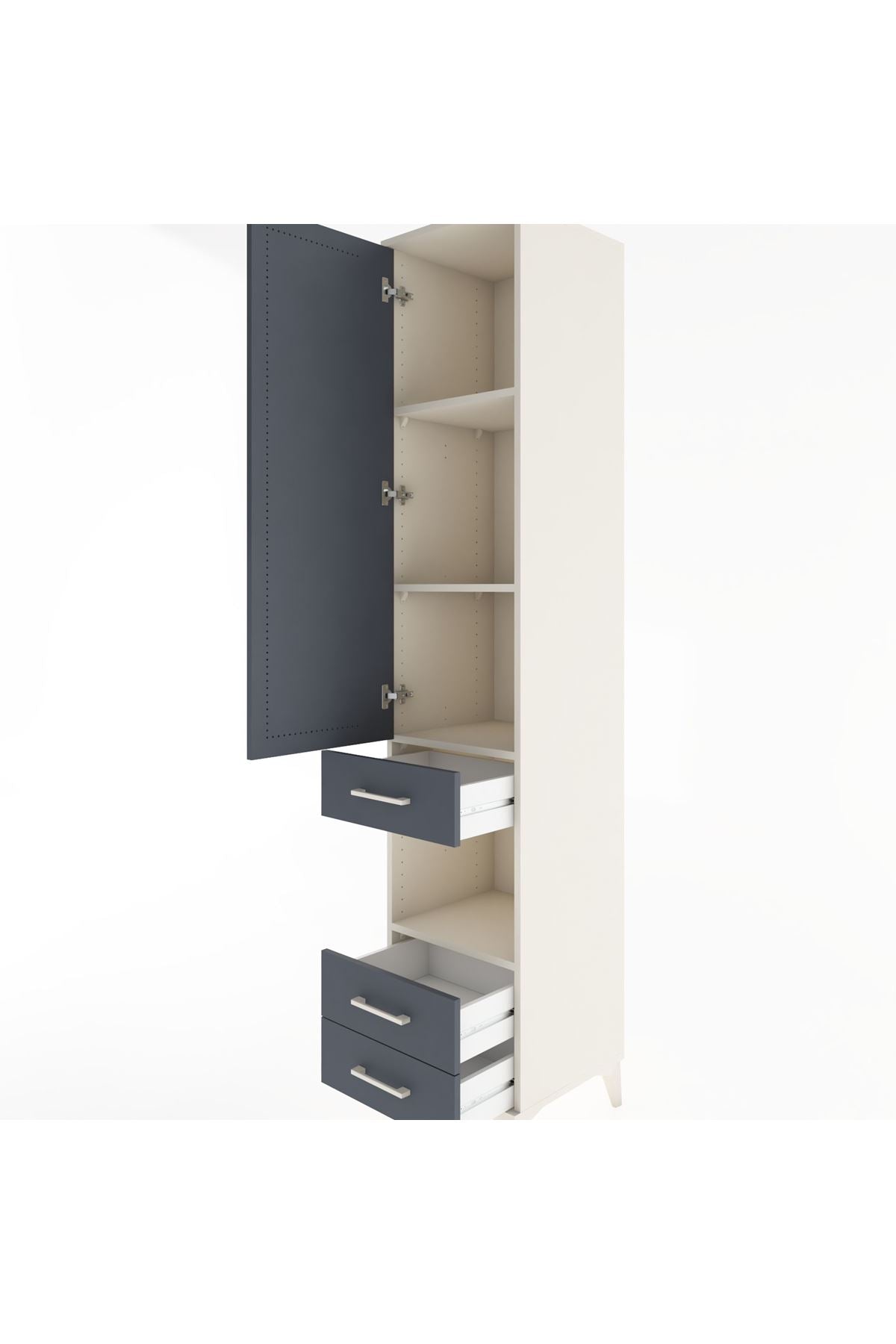 Hyperion Dolap 4 Raflı 3 Çekmeceli Tek Kapaklı 44x44x221 - S61M101V2B