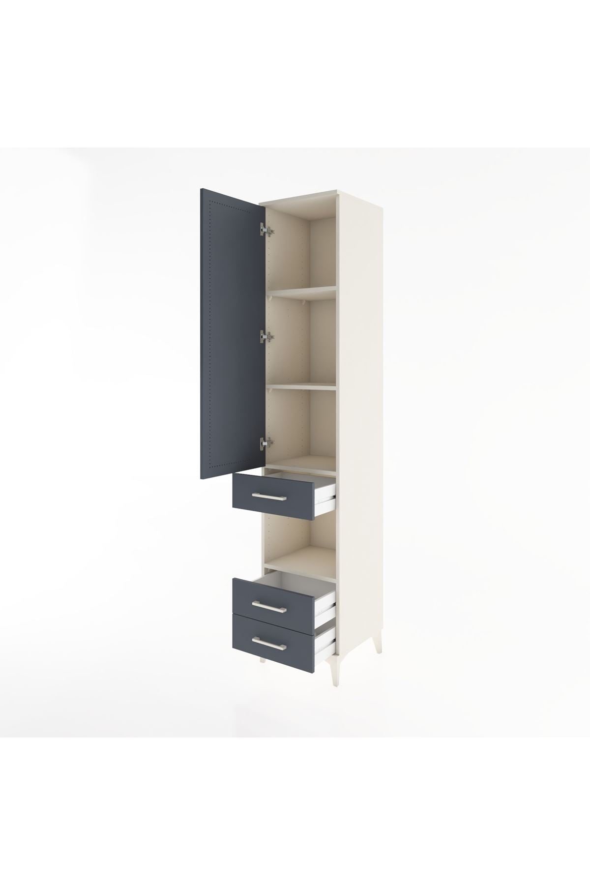 Hyperion Dolap 4 Raflı 3 Çekmeceli Tek Kapaklı 44x44x221 - S61M101V2B