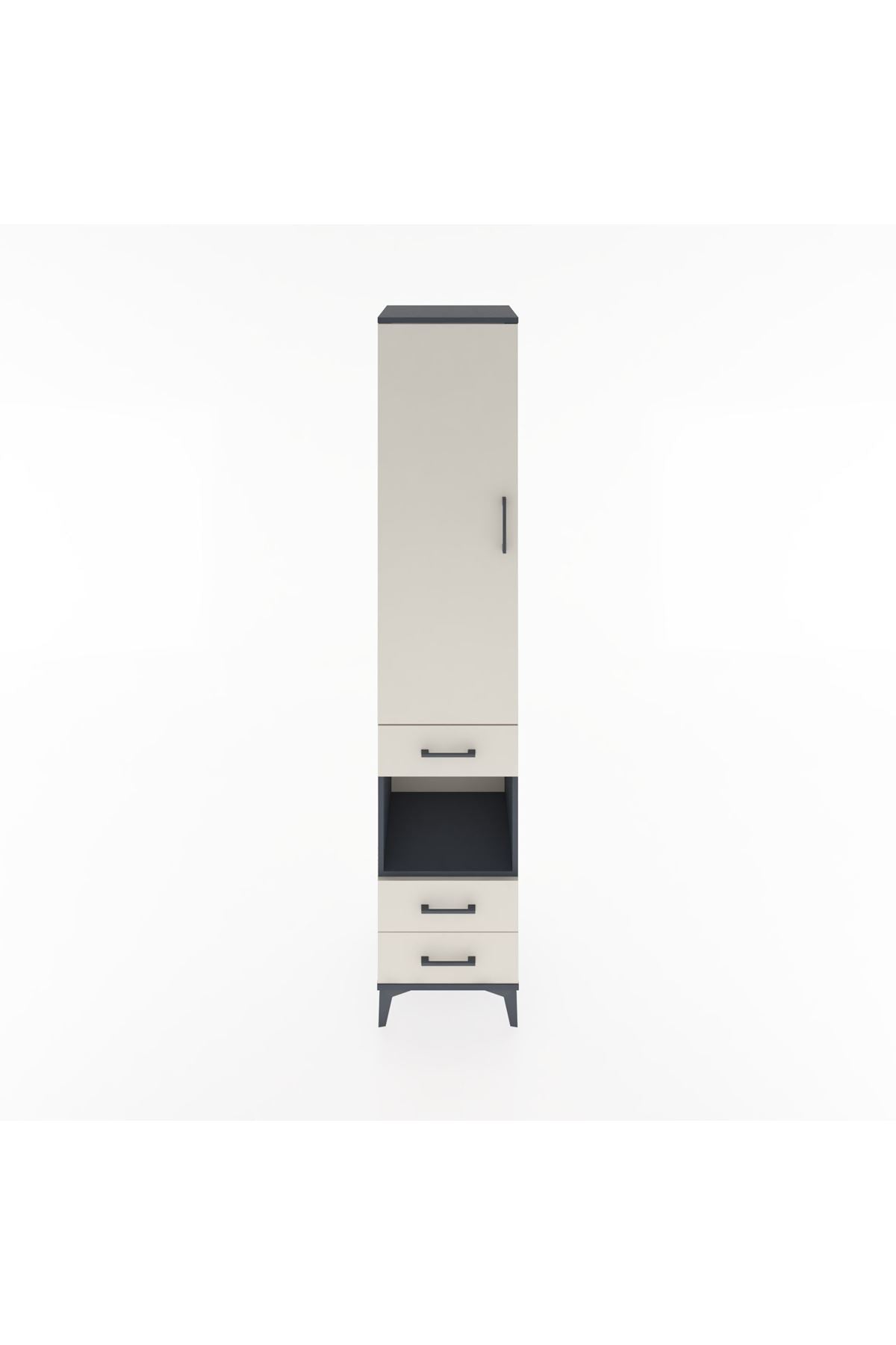 Hyperion Dolap 4 Raflı 3 Çekmeceli Tek Kapaklı 44x44x221 - S61M101V4B