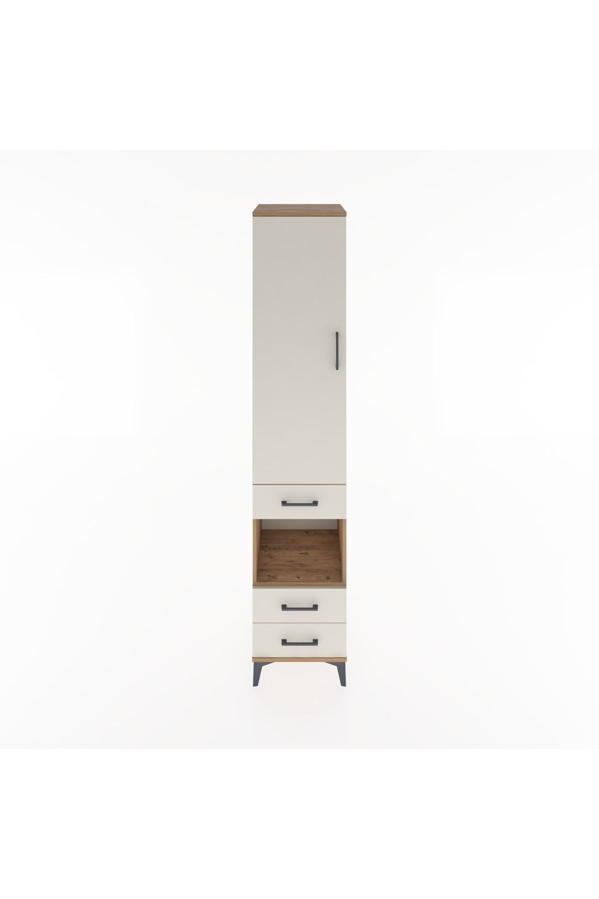 Hyperion Dolap 4 Raflı 3 Çekmeceli Tek Kapaklı 44x44x221 - S61M101V7B