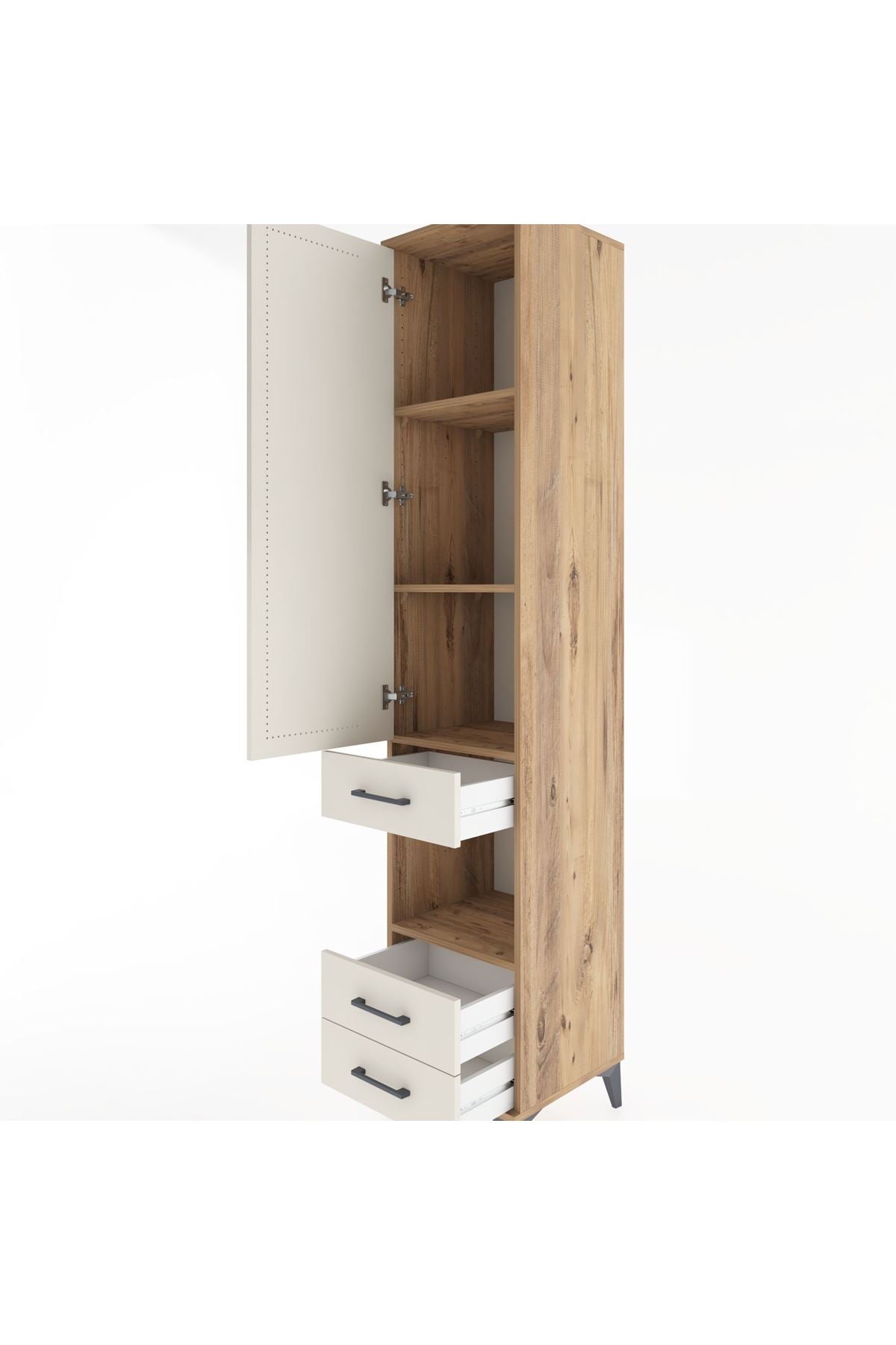 Hyperion Dolap 4 Raflı 3 Çekmeceli Tek Kapaklı 44x44x221 - S61M101V7B