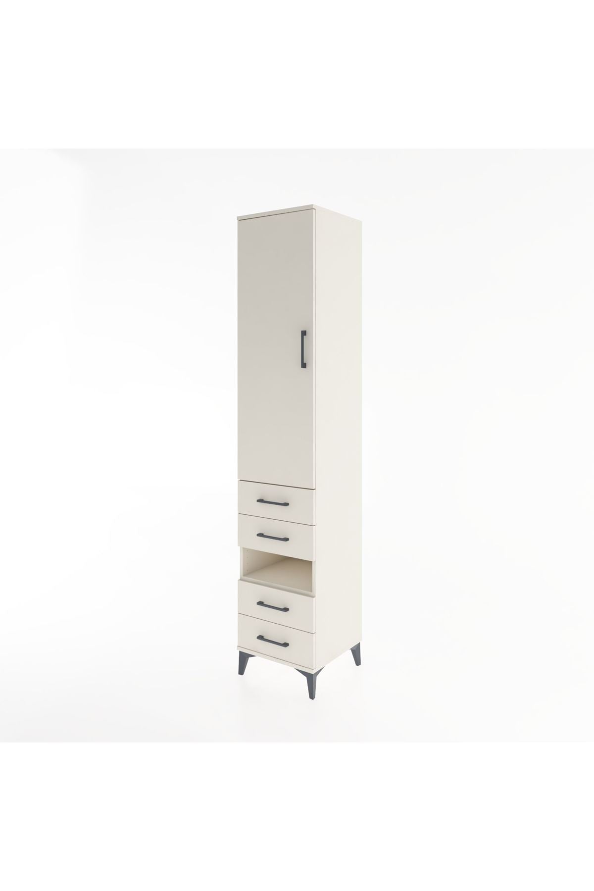 Hyperion Dolap 3 Raflı 4 Çekmeceli Tek Askılı 44x44x221 - S61M102V1B