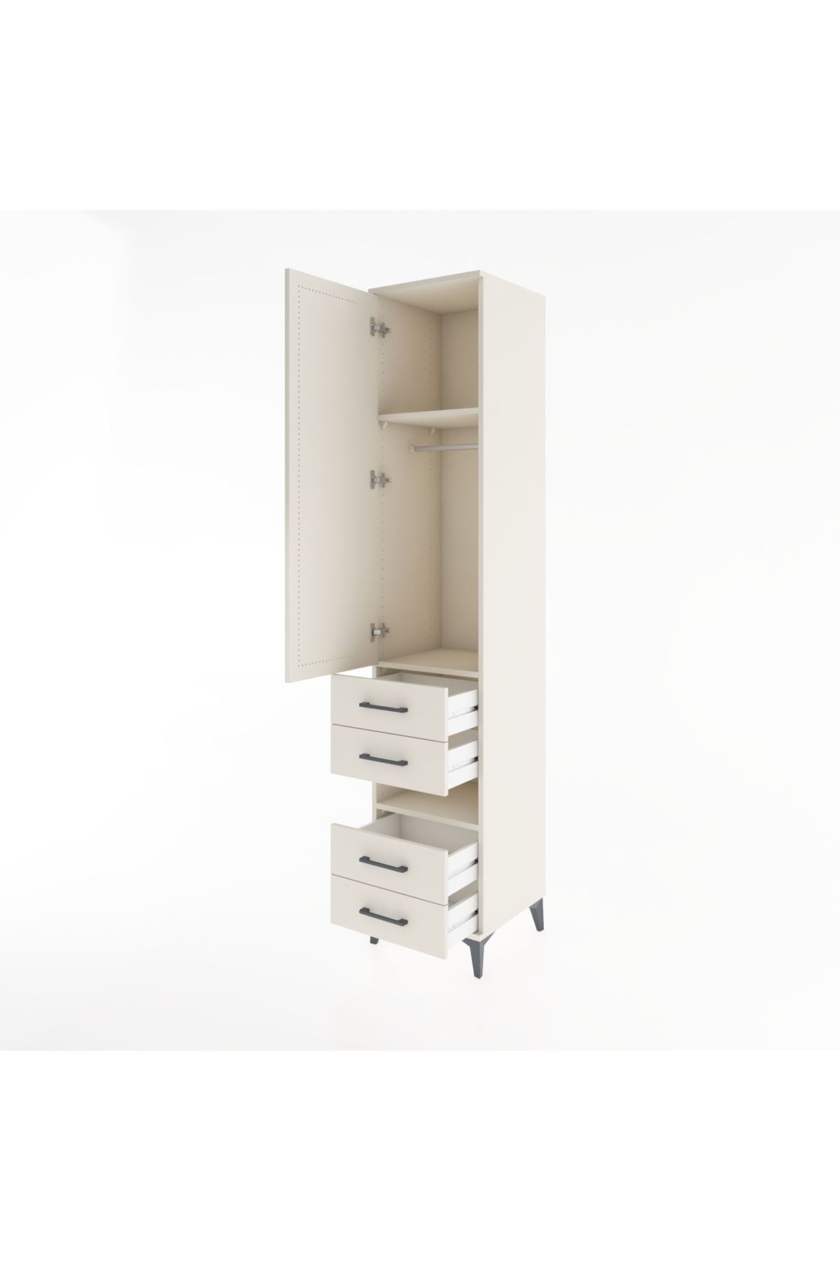 Hyperion Dolap 3 Raflı 4 Çekmeceli Tek Askılı 44x44x221 - S61M102V1B