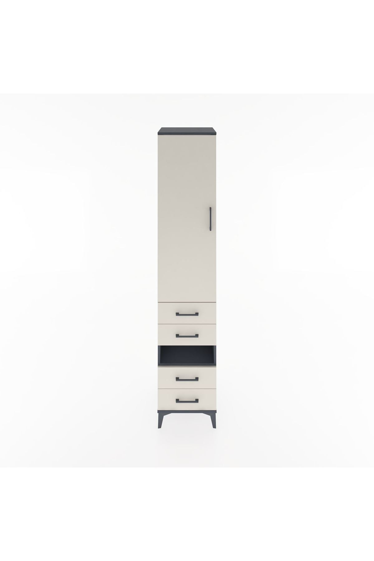 Hyperion Dolap 3 Raflı 4 Çekmeceli Tek Askılı 44x44x221 - S61M102V4B