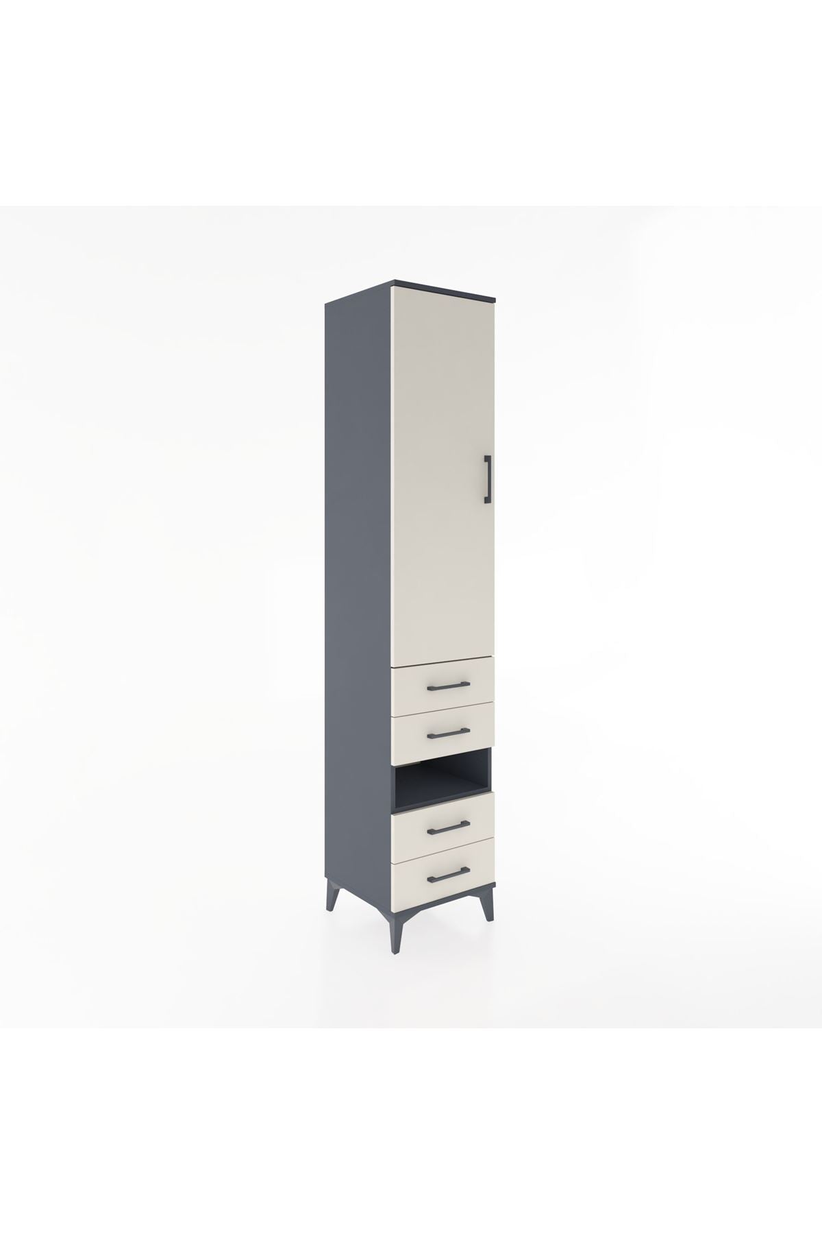 Hyperion Dolap 3 Raflı 4 Çekmeceli Tek Askılı 44x44x221 - S61M102V4B