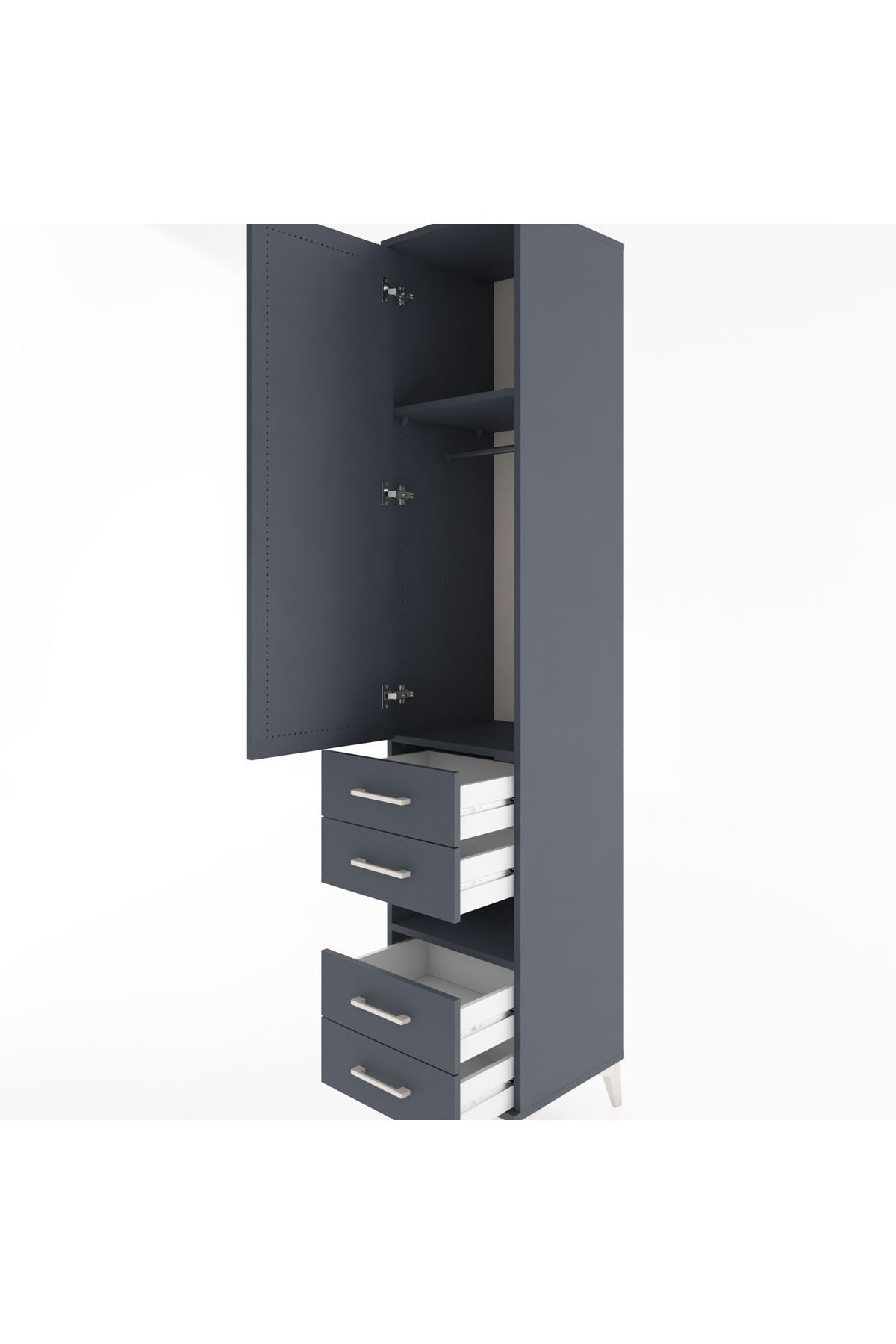 Hyperion Dolap 3 Raflı 4 Çekmeceli Tek Askılı 44x44x221 - S61M102V5B